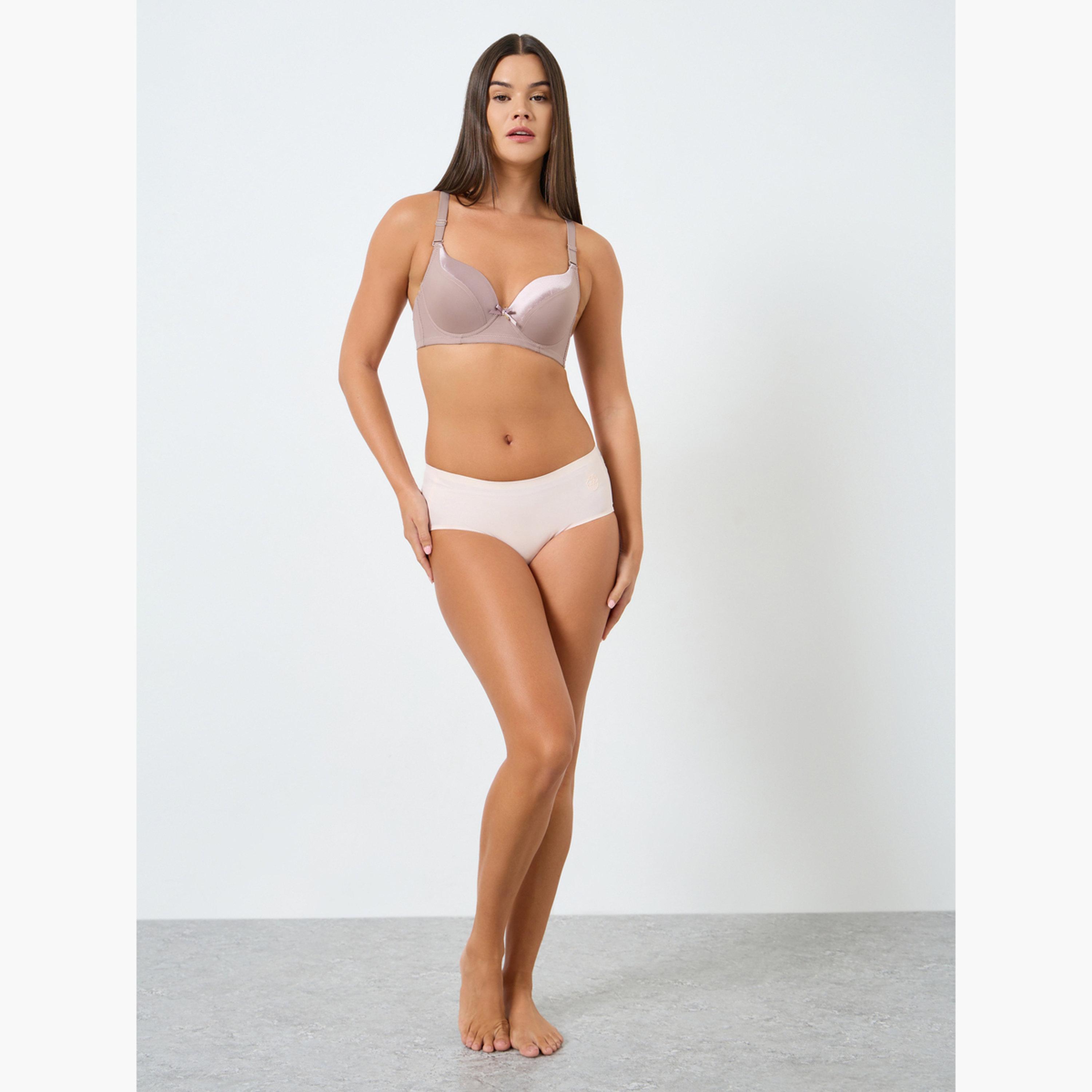 Styli Pack of 2 - Full Cup Padded Wired Bra with Satin Panel-women-clothing-lingerie-bras-image-3
