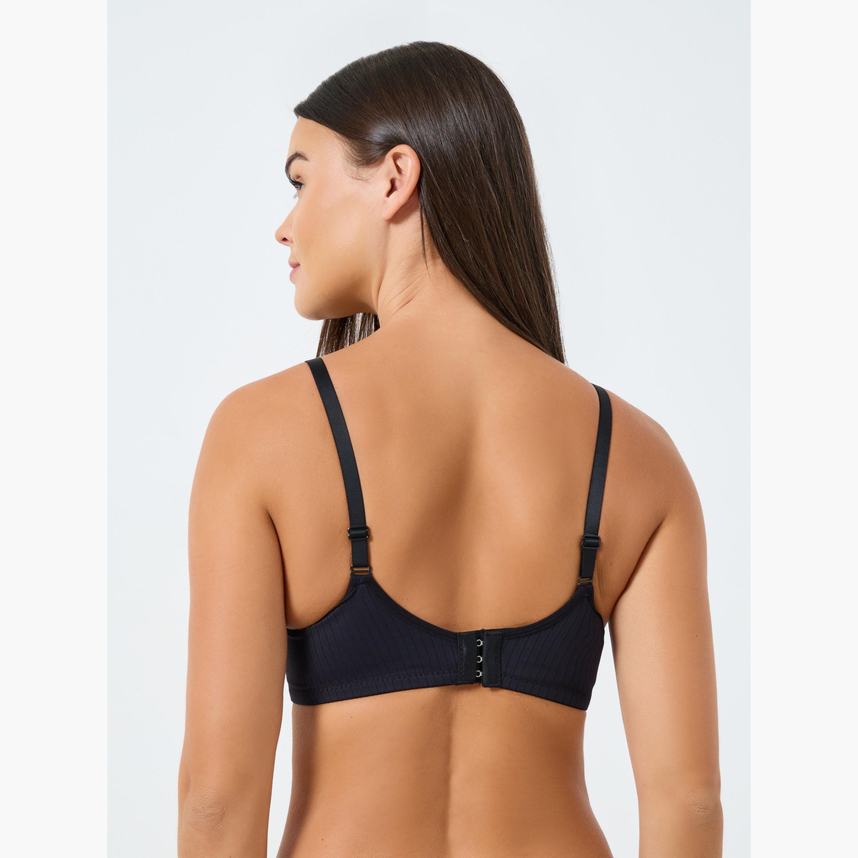 Styli Pack of 3 - Padded Non Wired Ribbed T-Shirt Bra-women-clothing-lingerie-bras-image-4