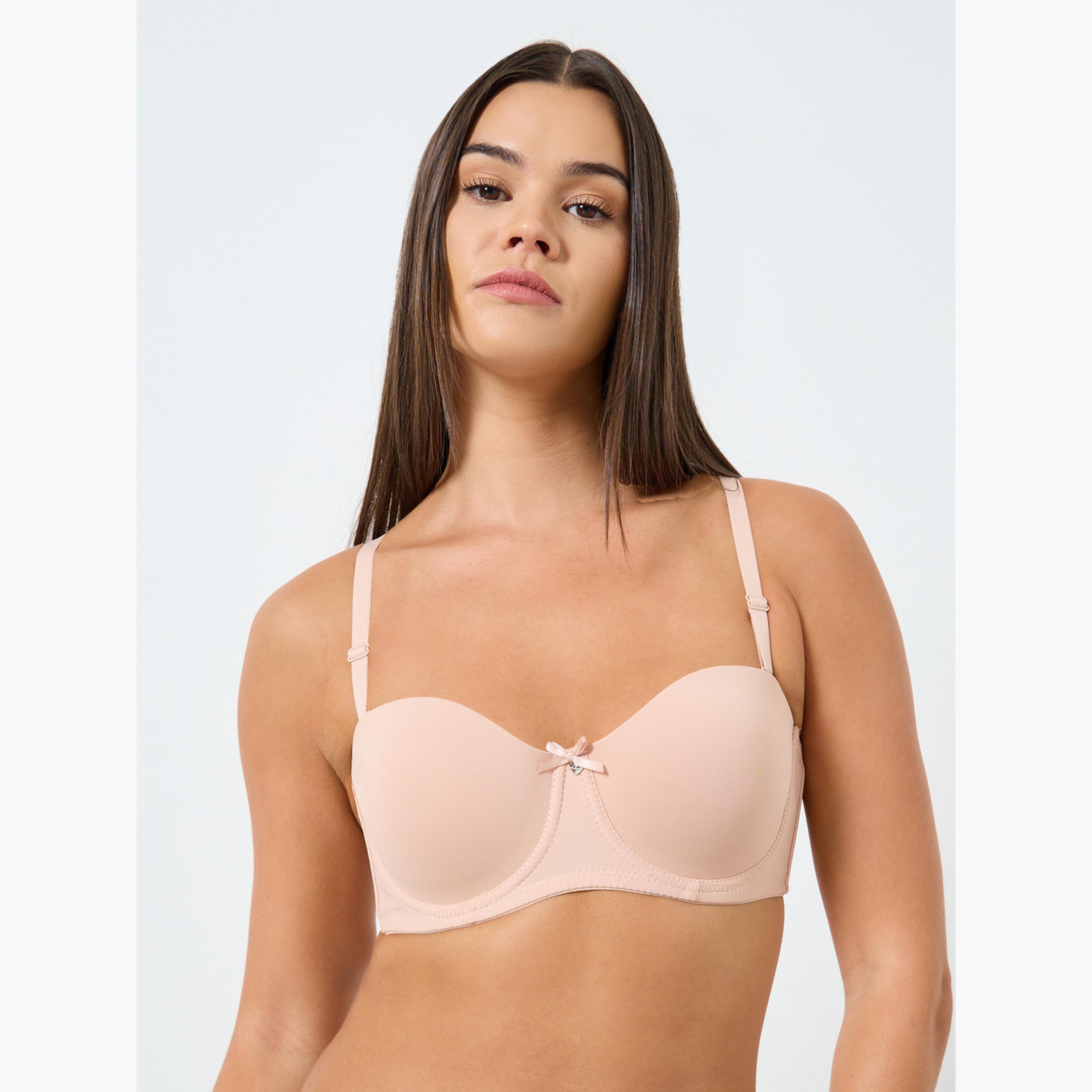 Styli Pack of 2 - Padded Wired Solid Balconette Bra-women-clothing-lingerie-bras-image-2
