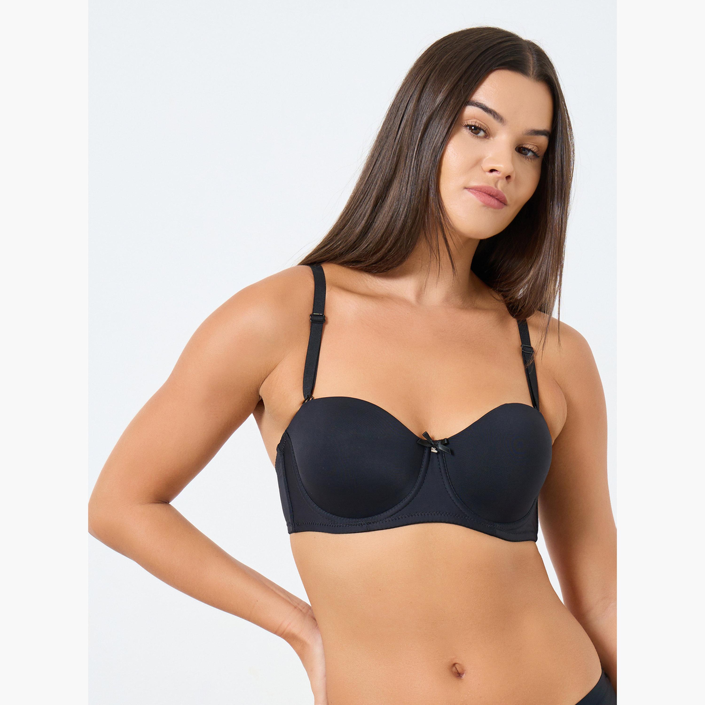 Styli Pack of 2 - Padded Wired Solid Balconette Bra-women-clothing-lingerie-bras-image-2
