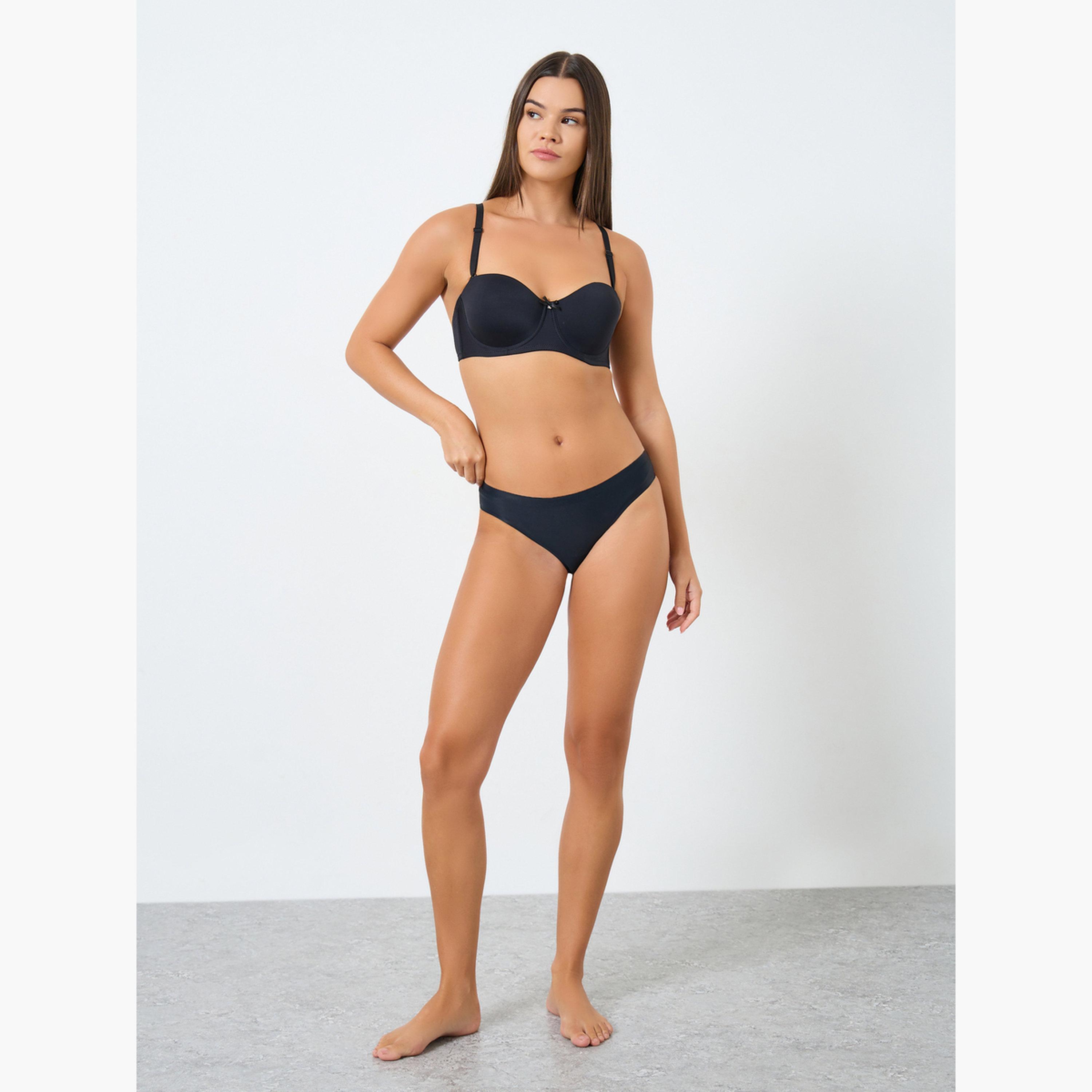Styli Pack of 2 - Padded Wired Solid Balconette Bra-women-clothing-lingerie-bras-image-3