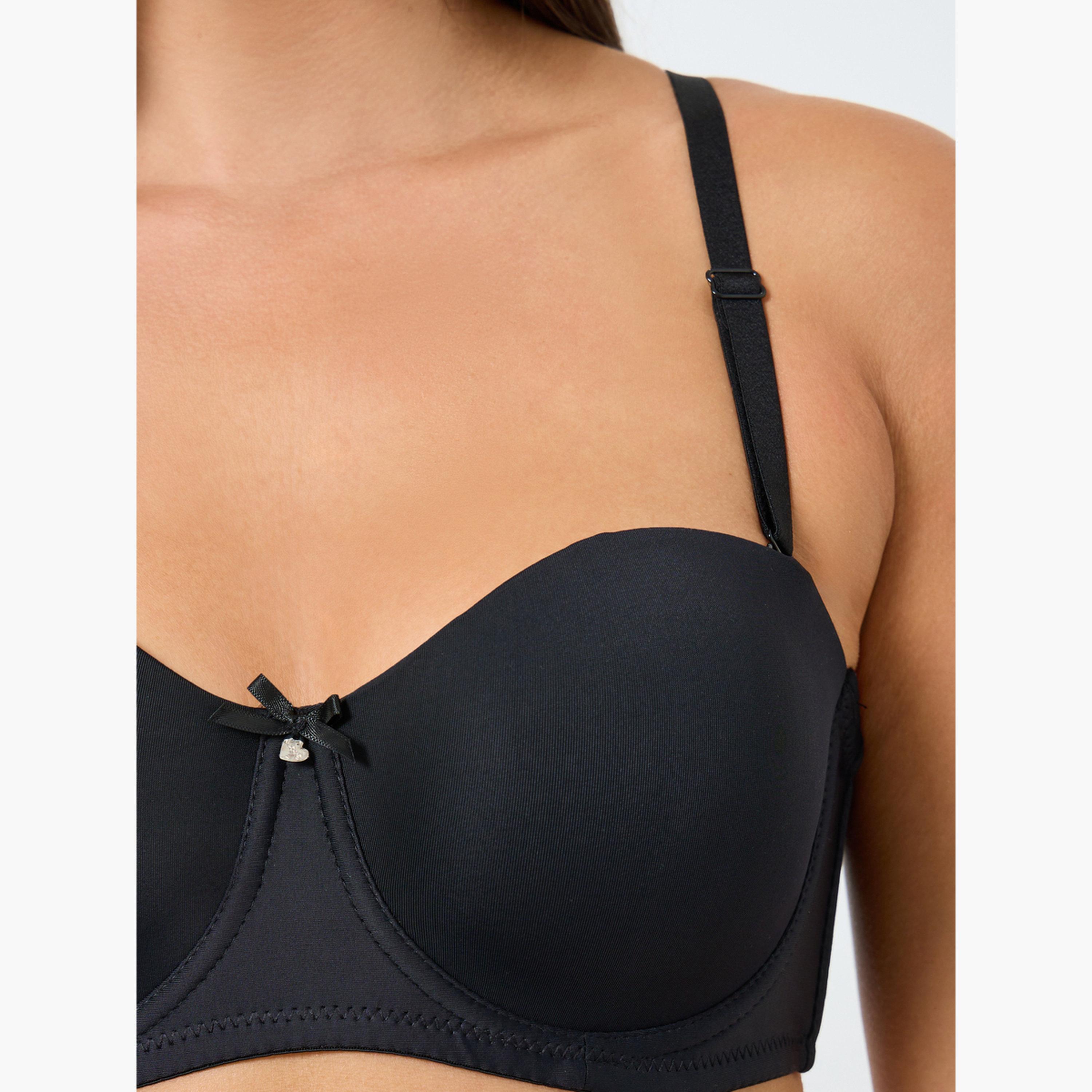 Styli Pack of 2 - Padded Wired Solid Balconette Bra-women-clothing-lingerie-bras-image-6