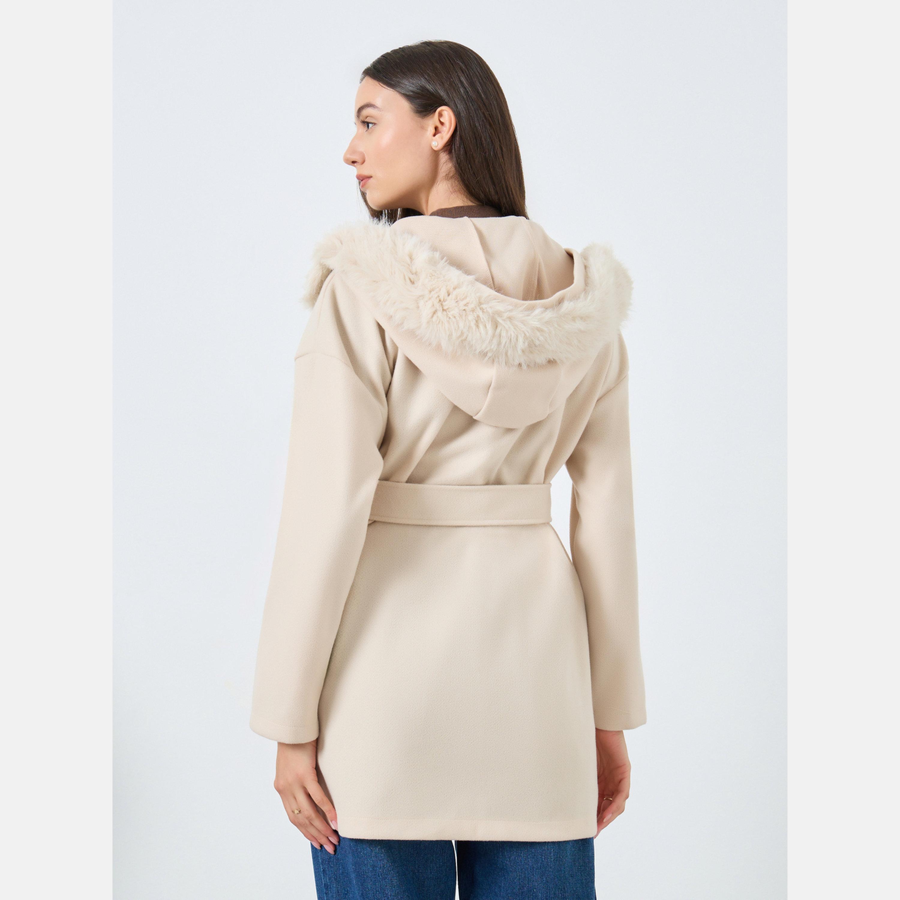 Take Two Solid Hooded Neck Long Sleeves Women's Tie Belt Coat-women-winterwear-cardigansandjumpers-cardigans-image-5
