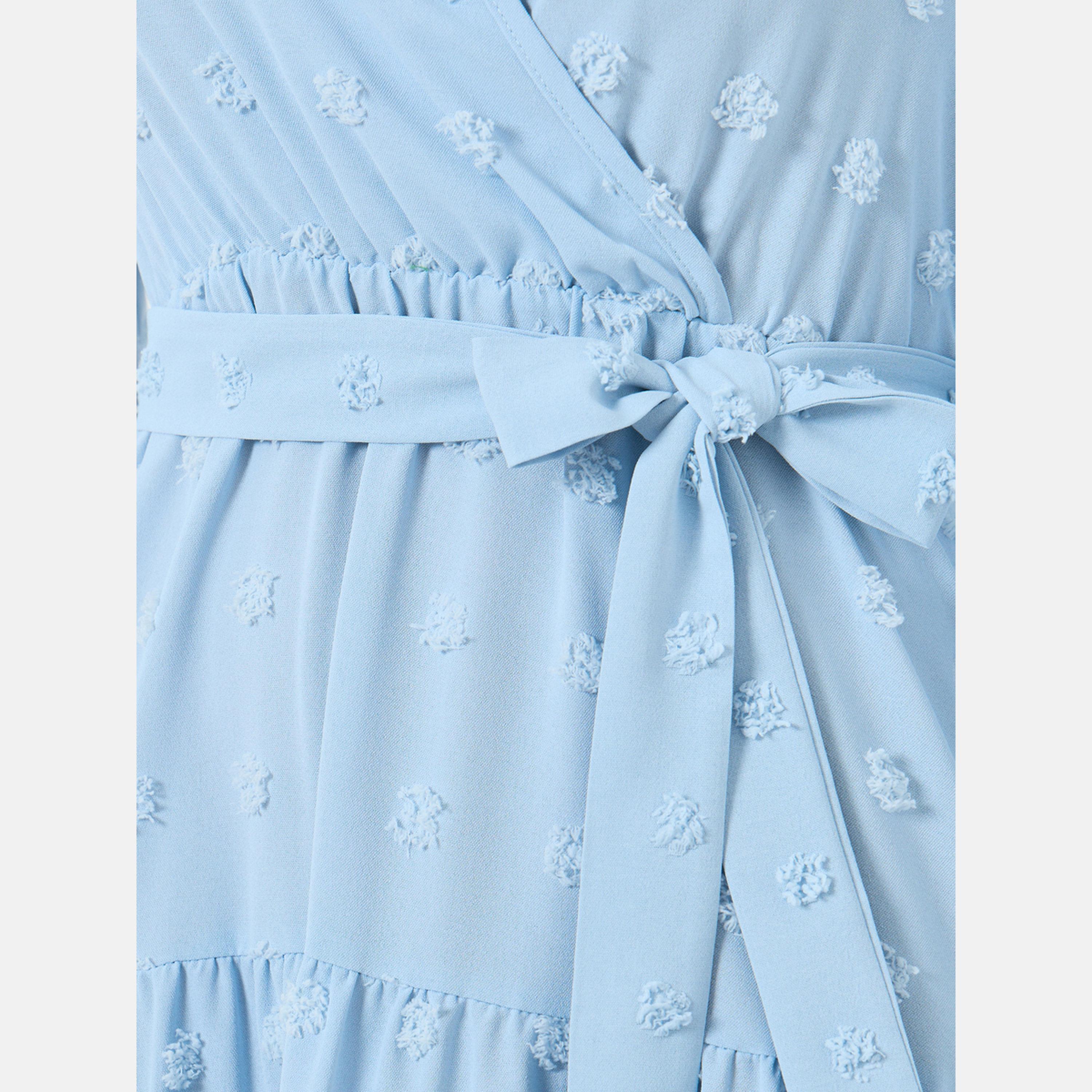 Take Two Blue Swiss Dots Detail Midi Dress-women-clothing-dresses-image-4
