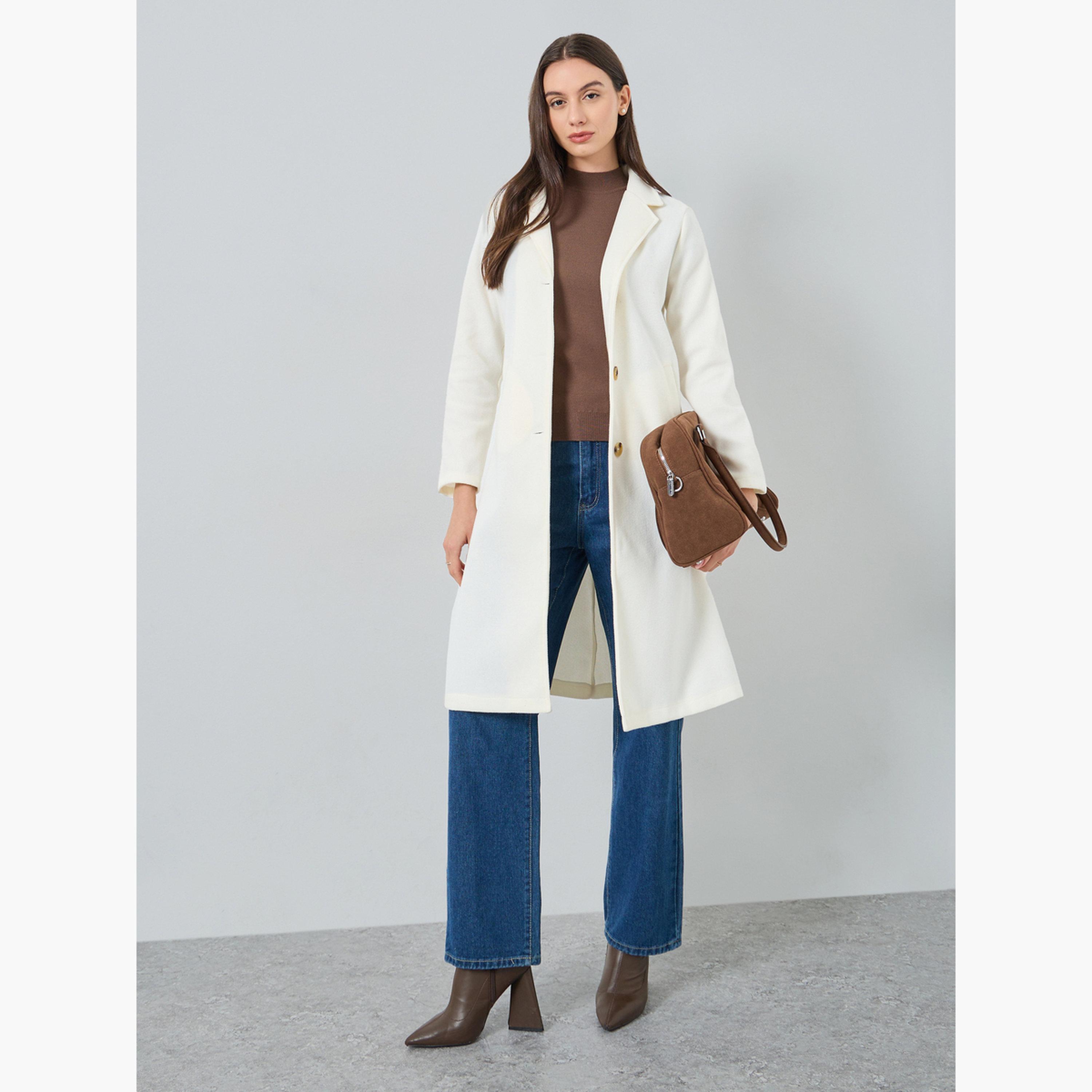 تيك تو - معطف نسائي صوف بتفاصيل جيوب وياقة وأكمام طويلة-women-clothing-coatsandjackets-coats-image-2