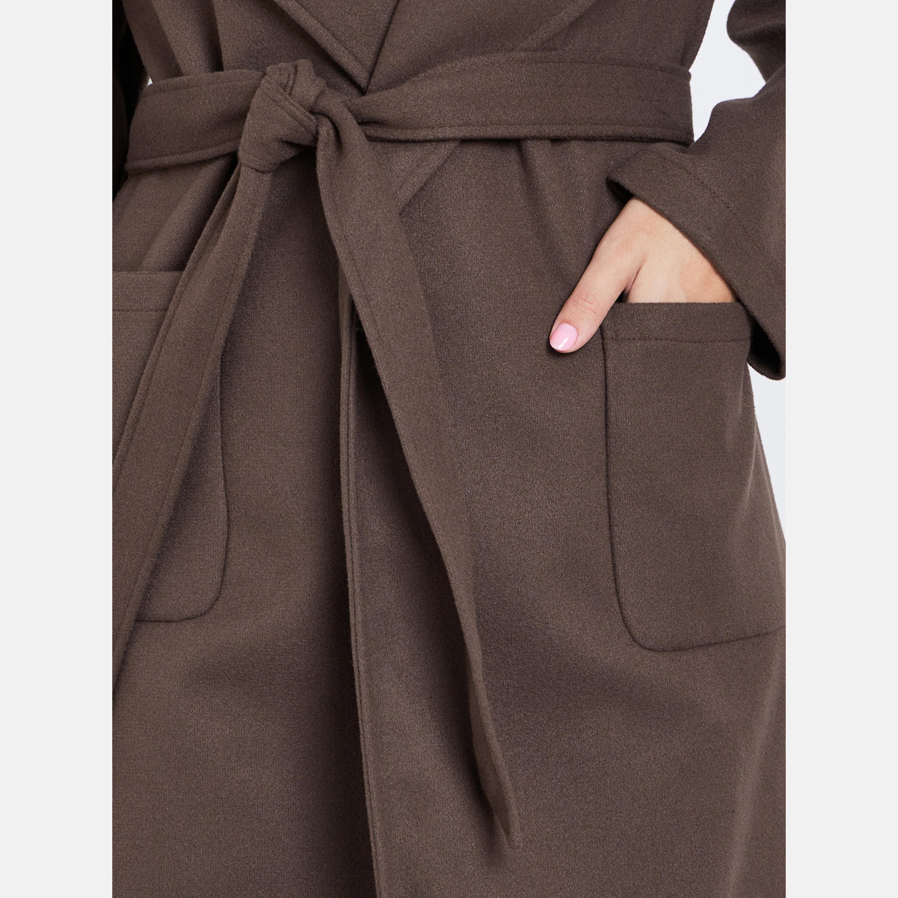 Take Two Brown Solid Regular Fit Collared Long Sleeves Women's Wool Like Midi Coat-women-clothing-coatsandjackets-coats-image-3