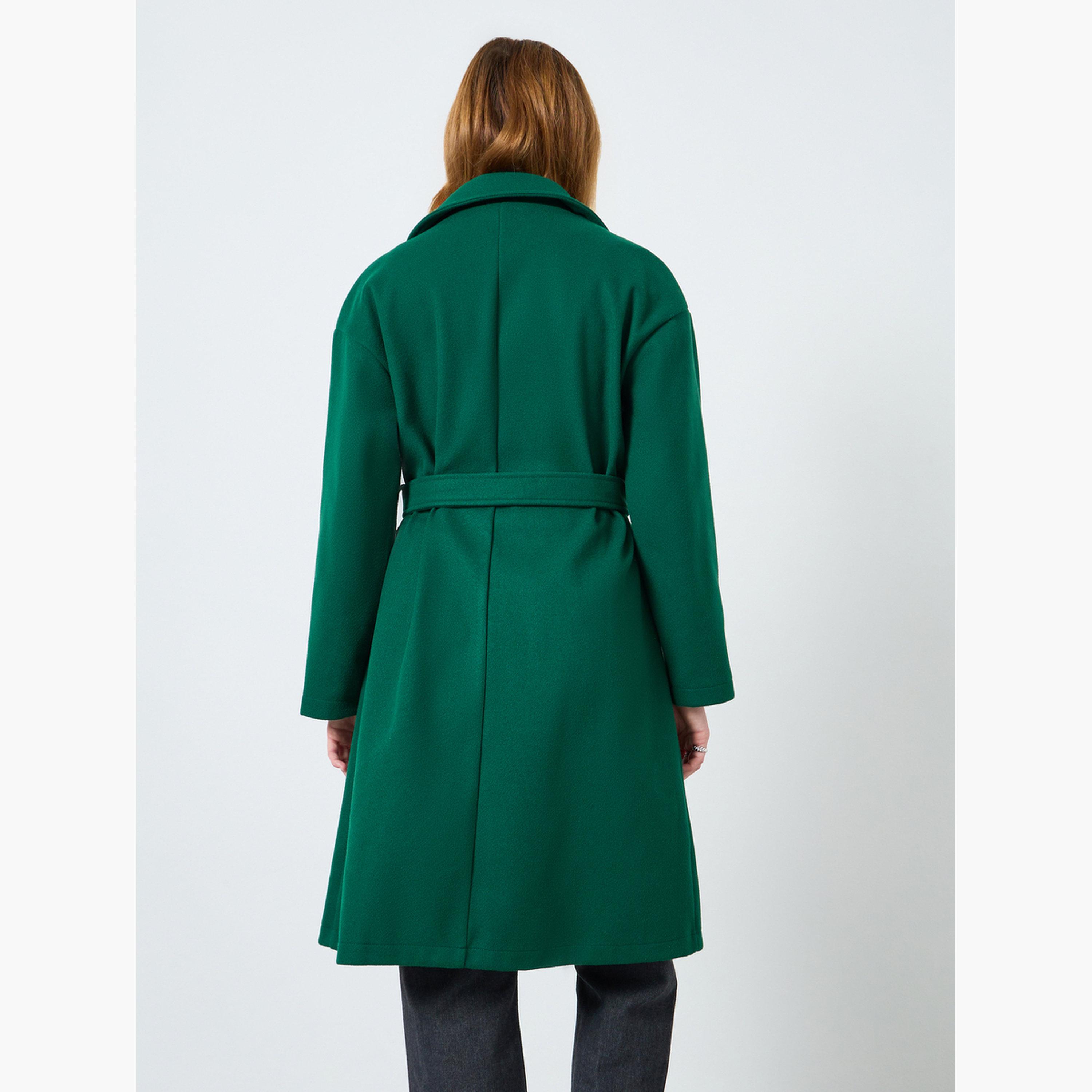 Take Two Women Dark Green Regular Fit Wool Like Midi Coat-women-clothing-coatsandjackets-coats-image-6