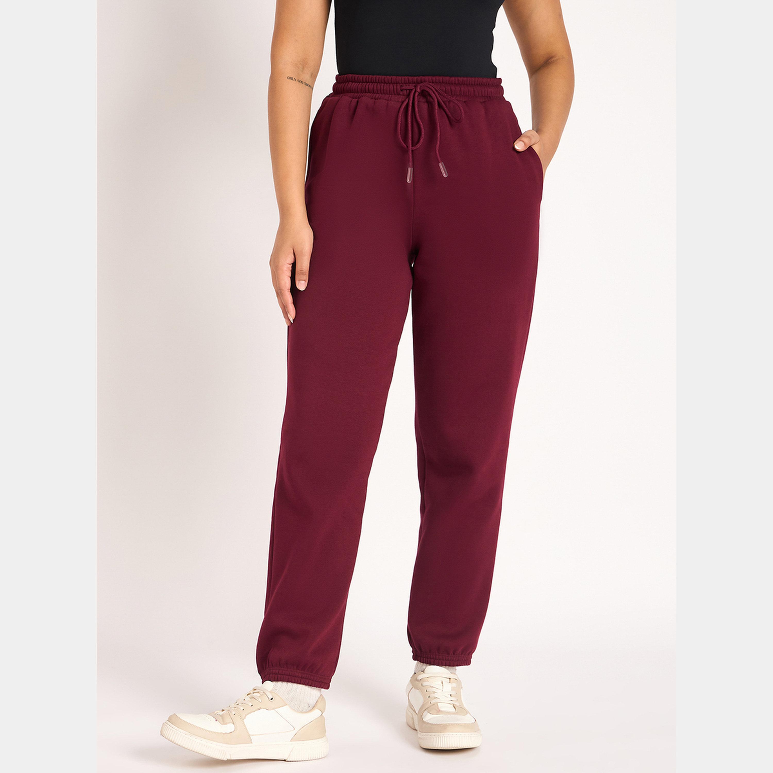 فيميلا - بنطال رياضي نسائي صوف باللون البرغندي-women-clothing-bottoms-joggers-image-1