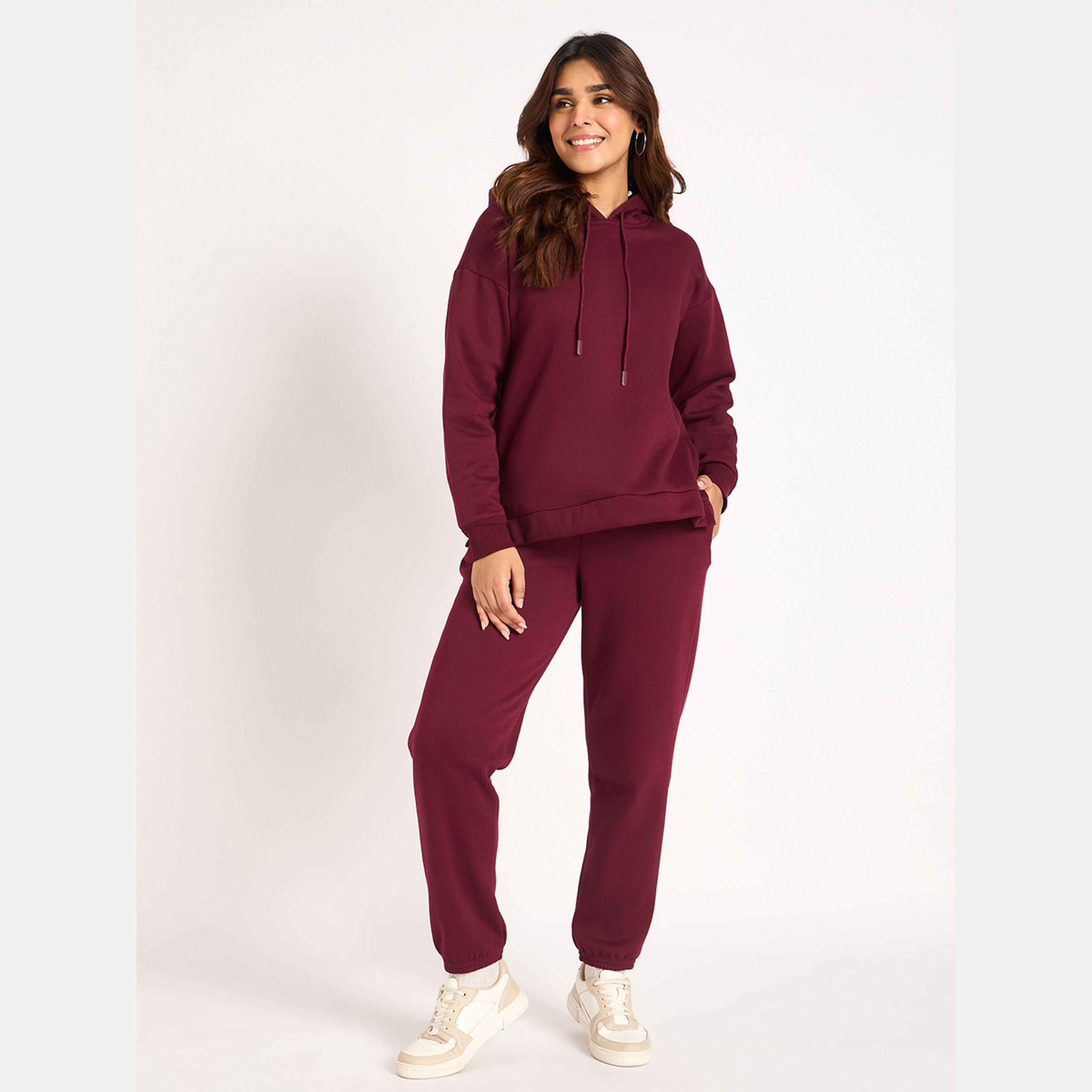 فيميلا - بنطال رياضي نسائي صوف باللون البرغندي-women-clothing-bottoms-joggers-image-3