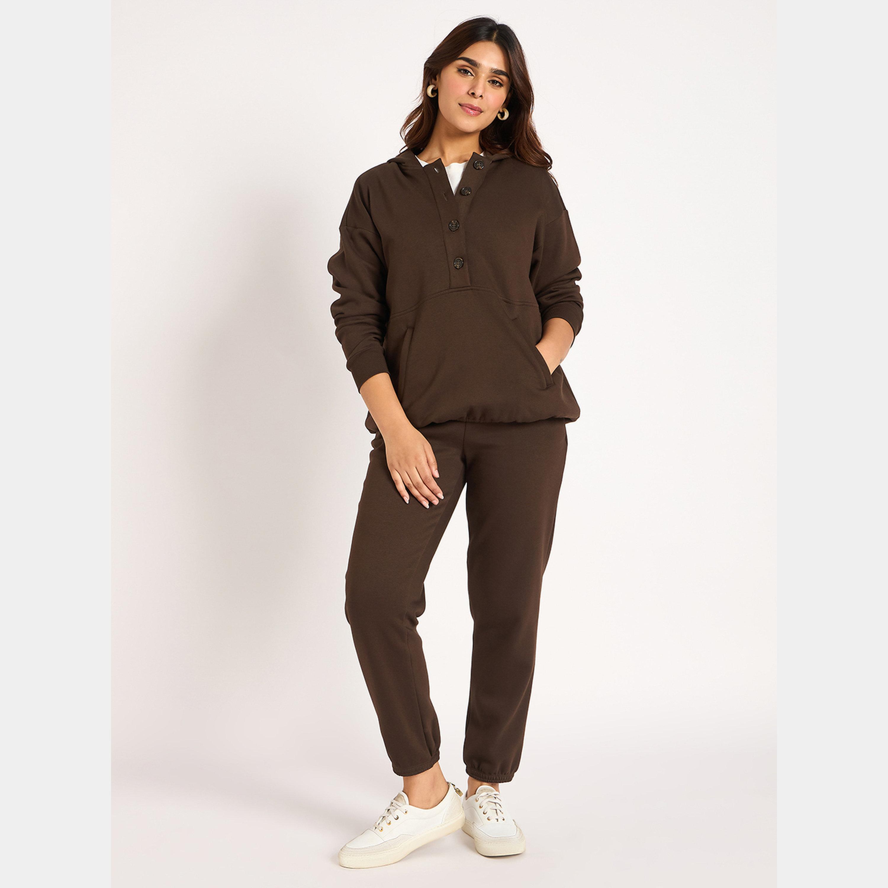 فيميلا - بنطال رياضي صوف لون القهوة البني-women-clothing-bottoms-joggers-image-2