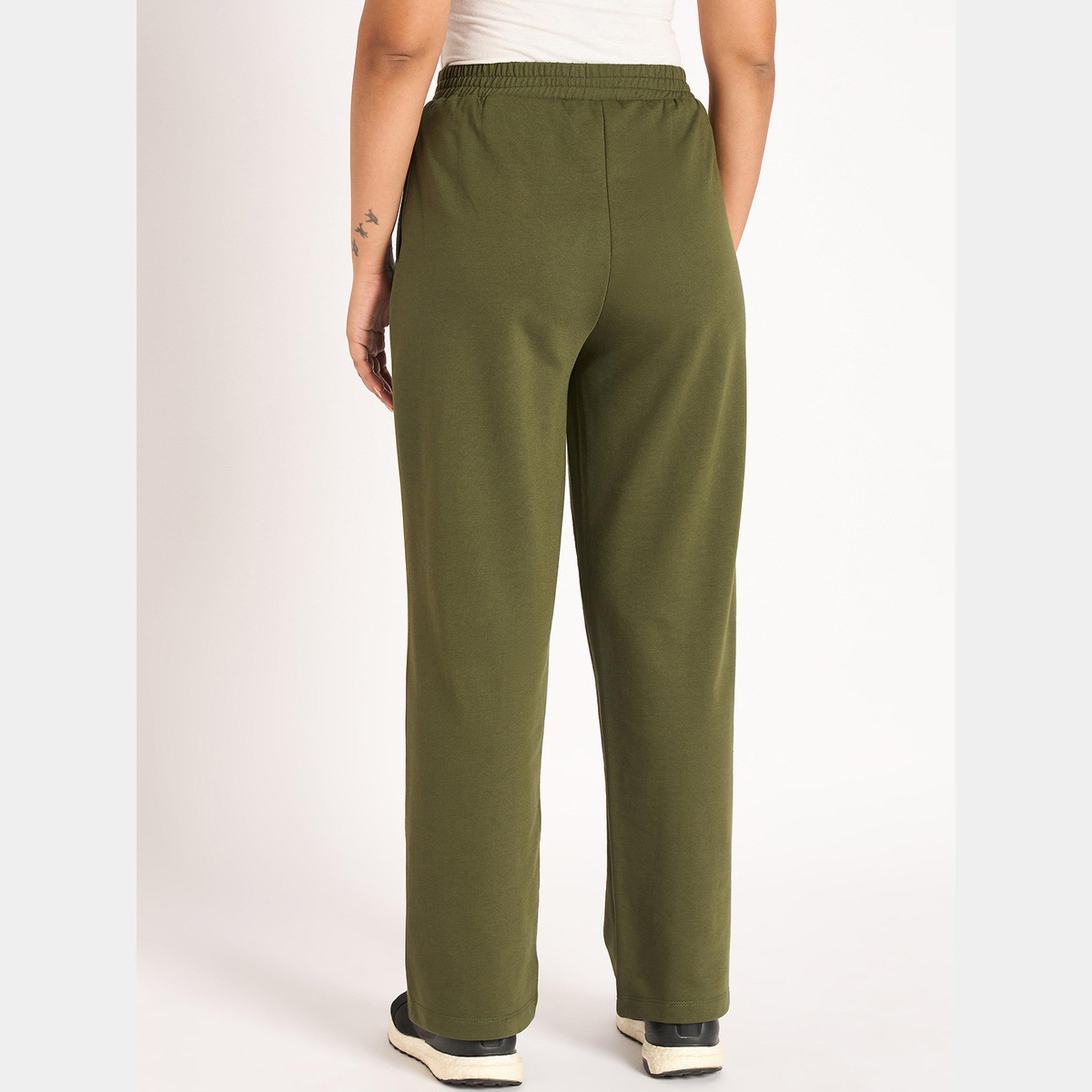 Femmella Olive Straight Fit Terry Joggers-women-clothing-bottoms-joggers-image-4