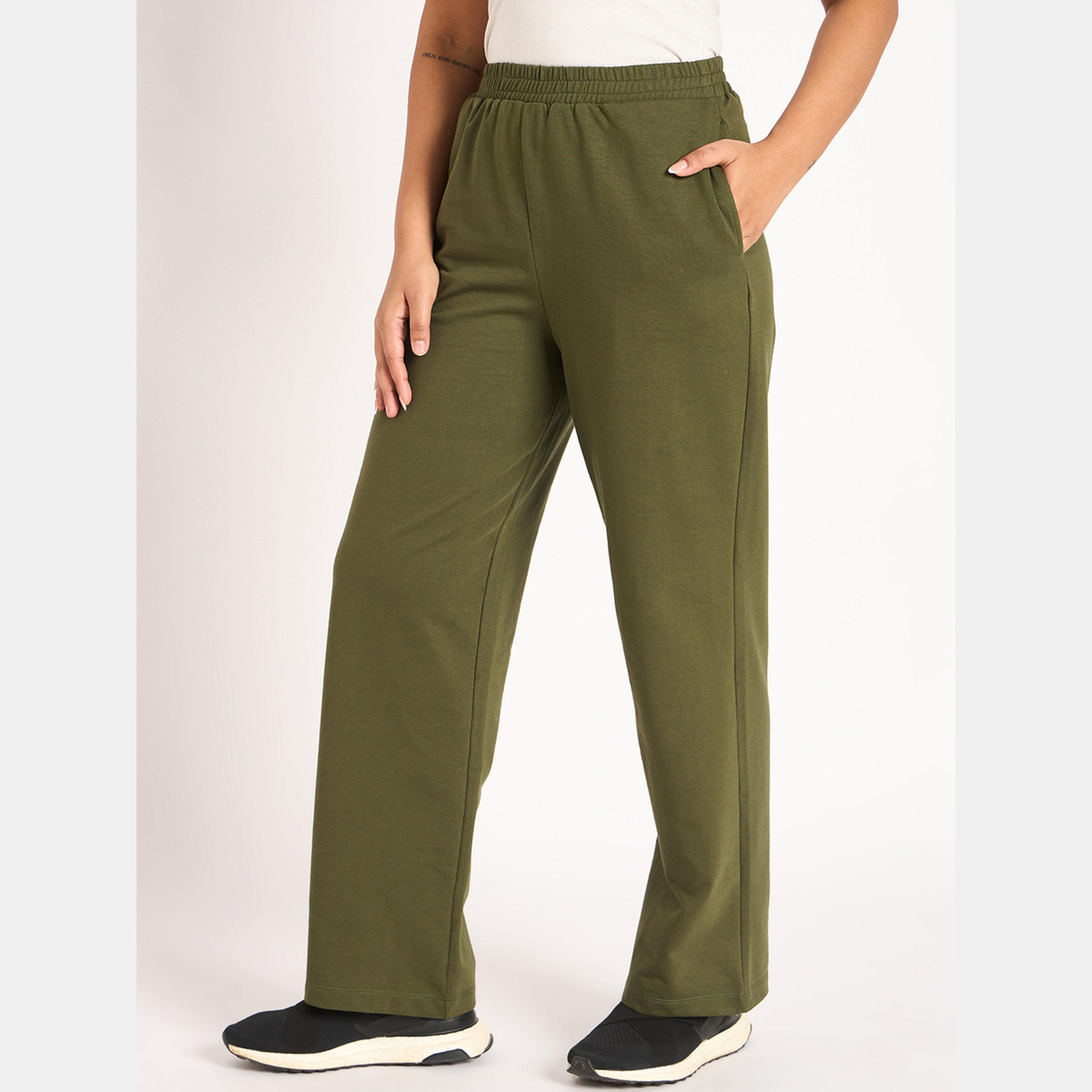 فيميلا - بنطال رياضي تيري مستقيم لون زيتوني-women-clothing-bottoms-joggers-image-5