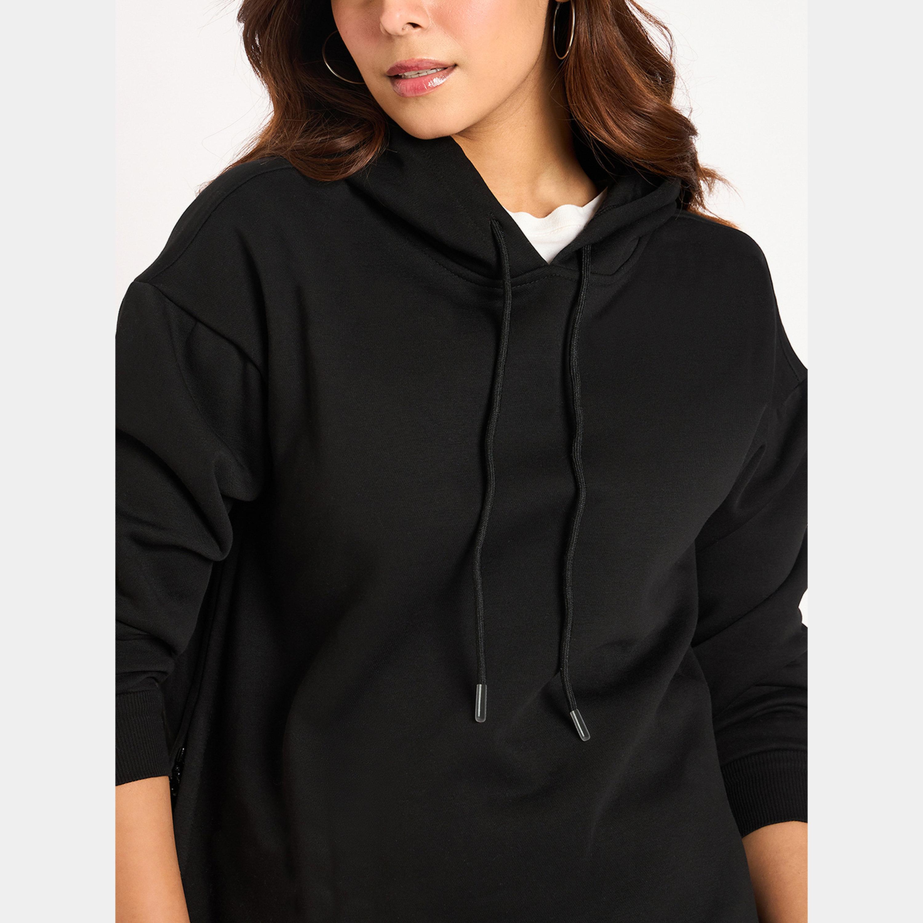 فيميلا - هودي نسائي صوف بغطاء للرأس وياقة وأكمام طويلة وسحاب جانبي-women-clothing-hoodiesandsweatshirts-hoodies-image-3