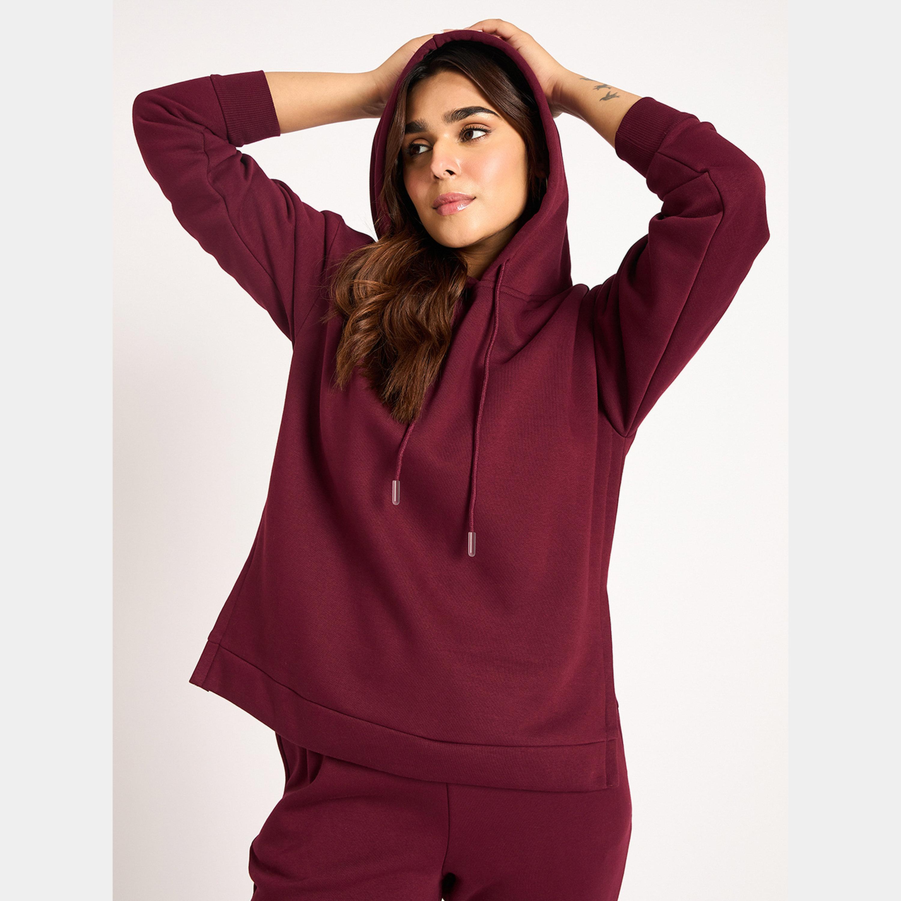 فيميلا - هودي نسائي صوف بغطاء للرأس وياقة وأكمام طويلة وسحاب جانبي-women-clothing-hoodiesandsweatshirts-hoodies-image-5