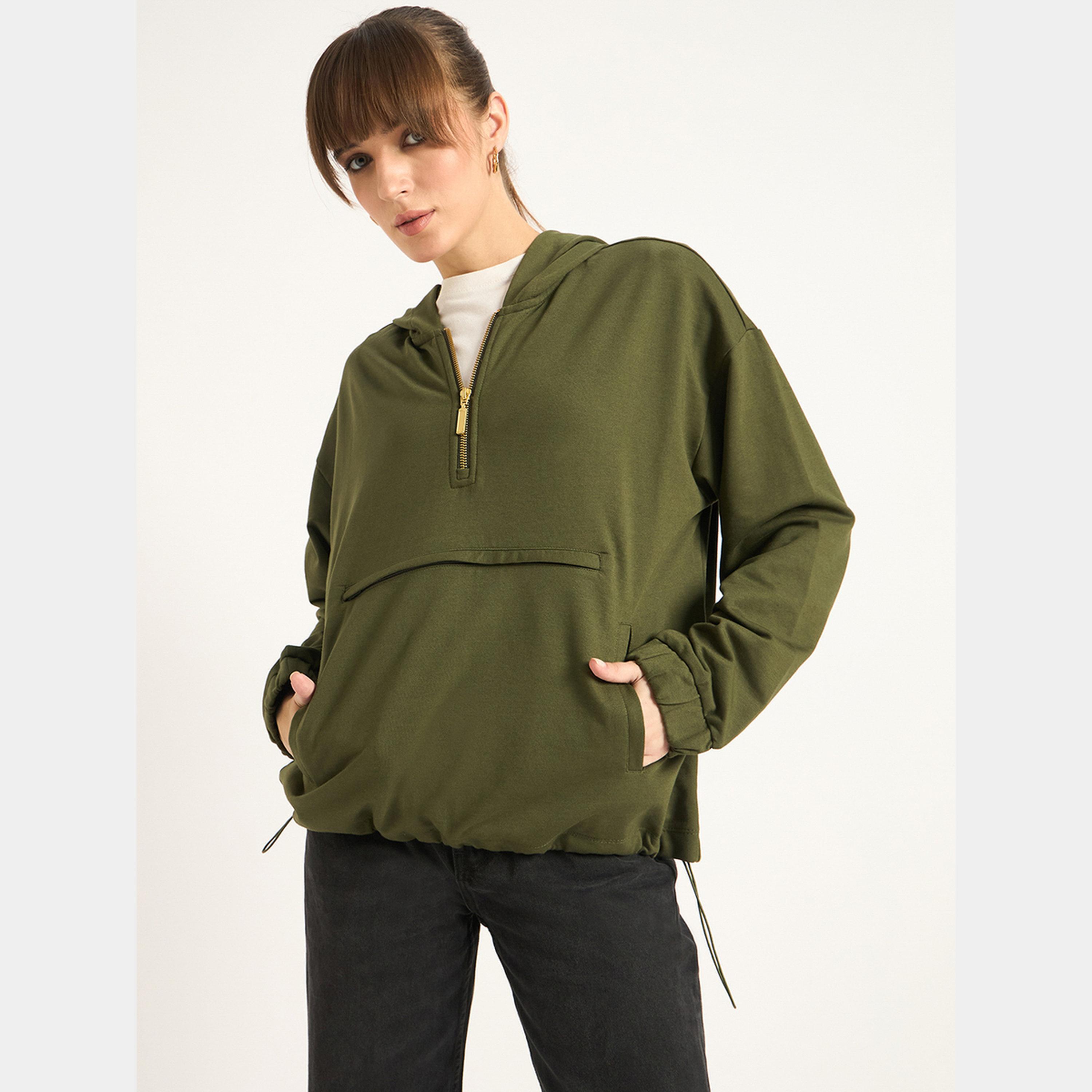 فيميلا - هودي تيري سادة بأكمام طويلة ورقبة بغطاء للرأس للنساء-women-clothing-hoodiesandsweatshirts-hoodies-image-3