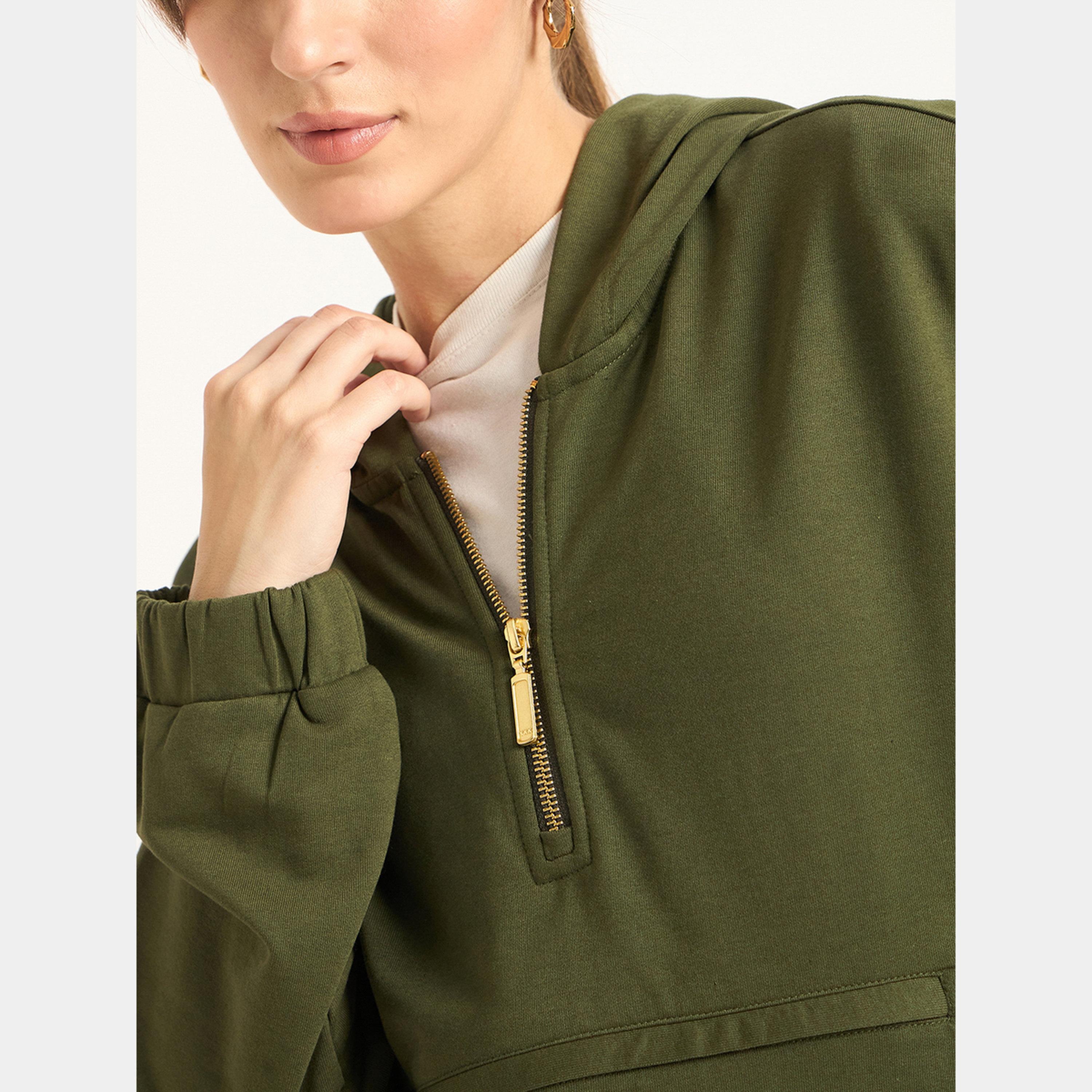فيميلا - هودي تيري سادة بأكمام طويلة ورقبة بغطاء للرأس للنساء-women-clothing-hoodiesandsweatshirts-hoodies-image-6