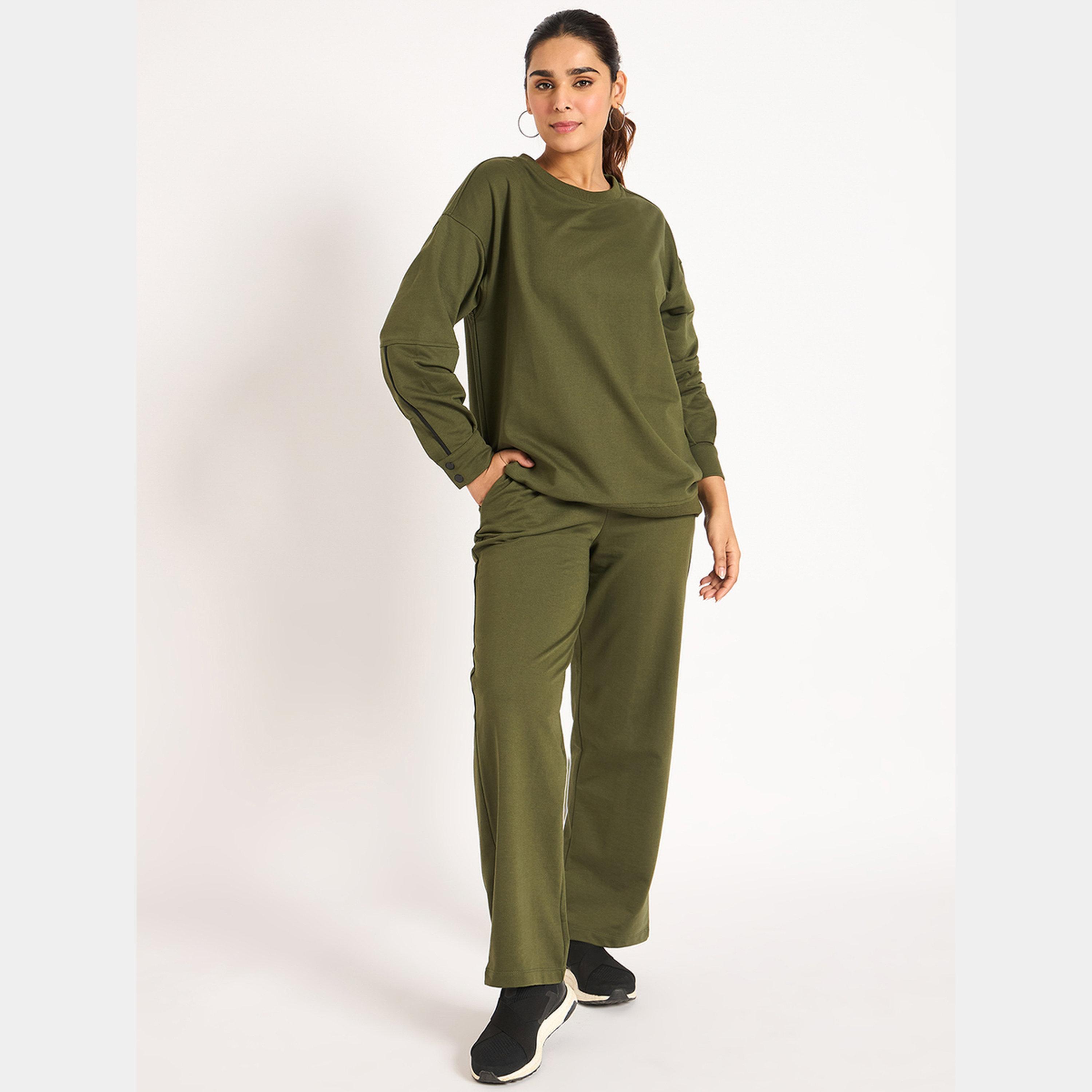 فيميلا - سويت شيرت تيري سادة بأكمام طويلة ورقبة دائرية للنساء-women-clothing-hoodiesandsweatshirts-sweatshirts-image-2