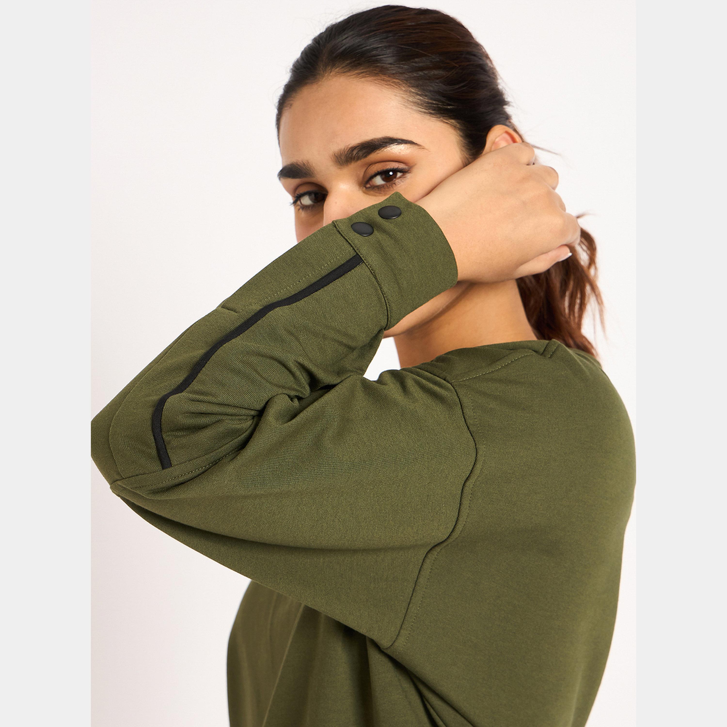 فيميلا - سويت شيرت تيري سادة بأكمام طويلة ورقبة دائرية للنساء-women-clothing-hoodiesandsweatshirts-sweatshirts-image-3