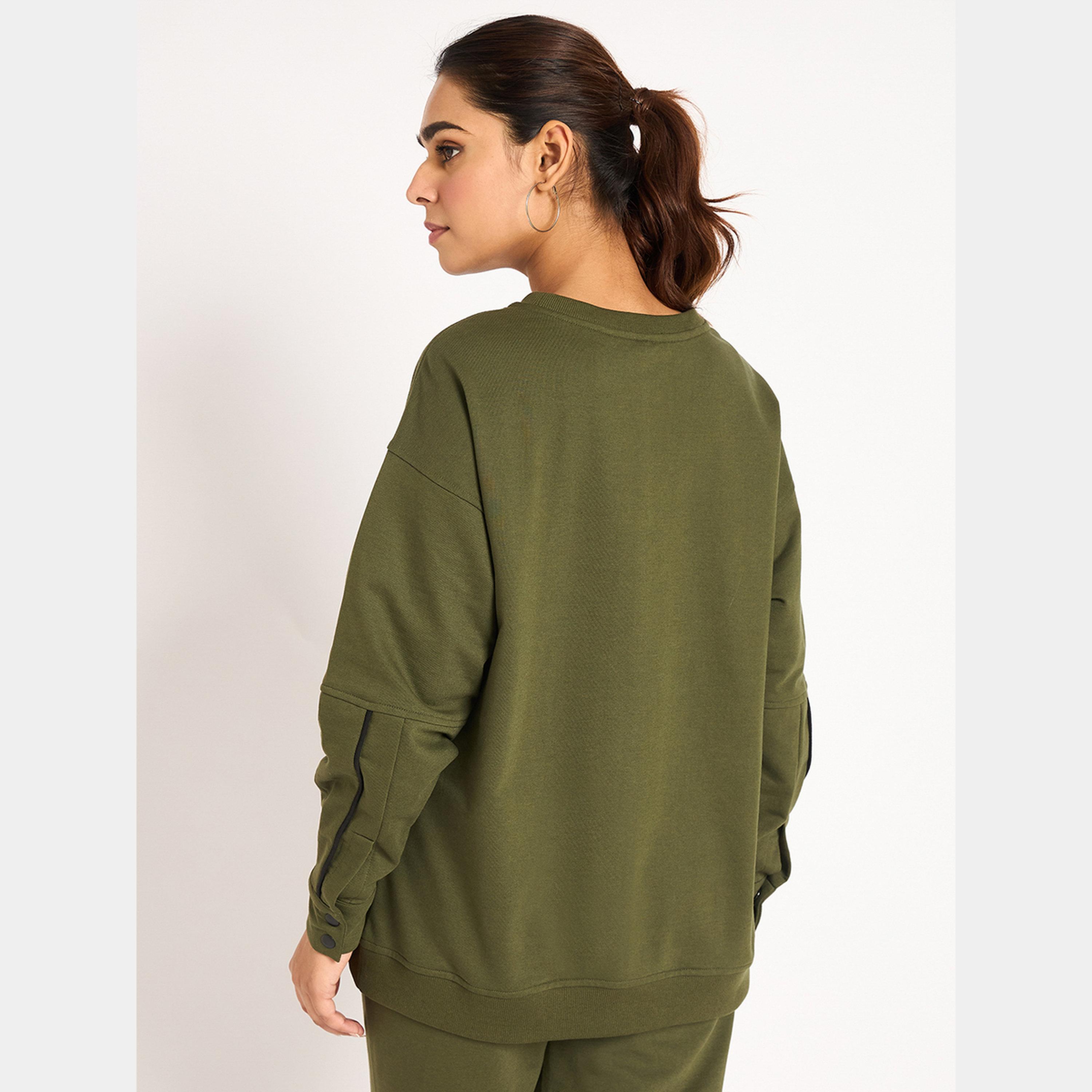 Femmella Olive Piping Detail Terry Sweatshirt-women-clothing-hoodiesandsweatshirts-sweatshirts-image-5