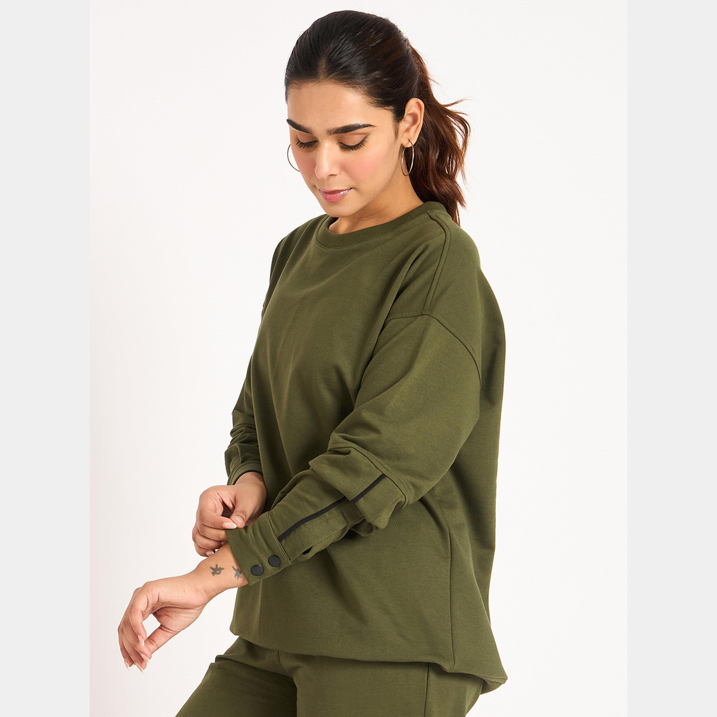 Femmella Olive Piping Detail Terry Sweatshirt-women-clothing-hoodiesandsweatshirts-sweatshirts-image-6