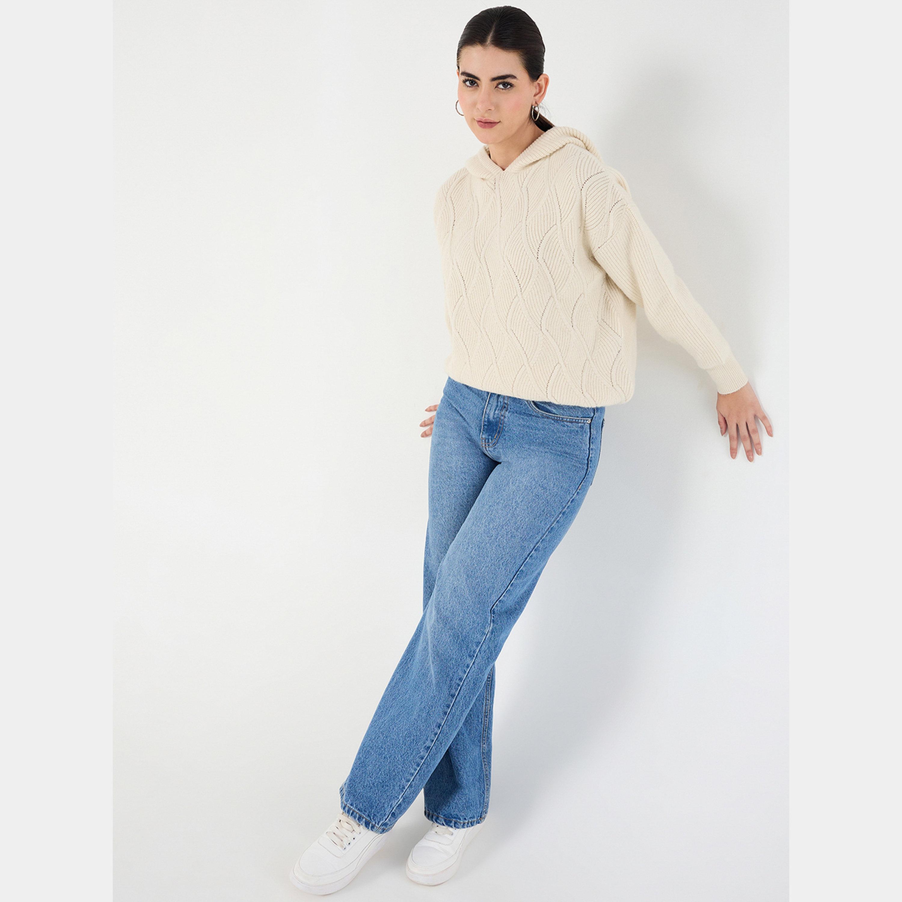 Femmella Cream Pointelle Oversized Hooded Sweater-women-clothing-cardigansandjumpers-jumpers-image-2