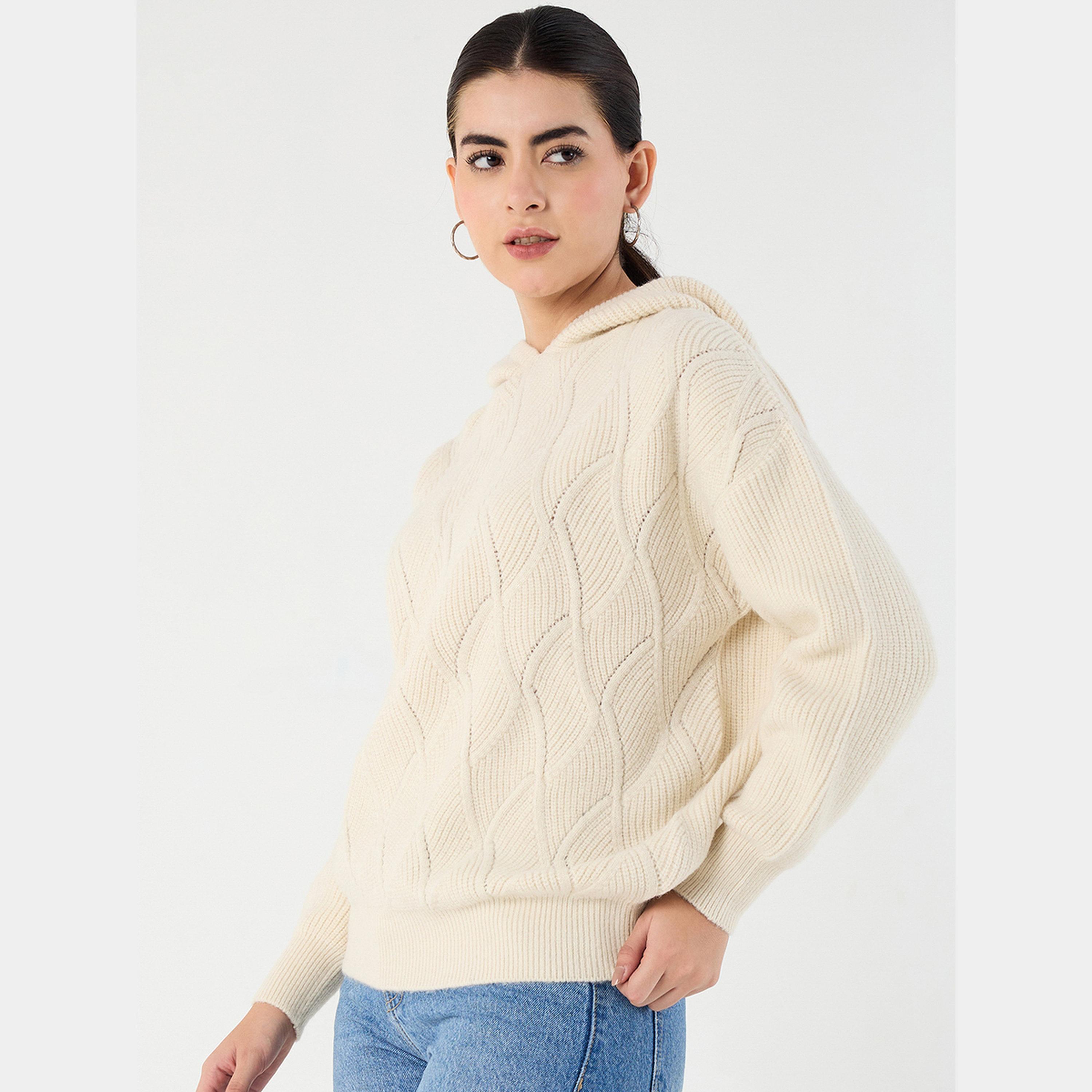 فيميلا - سترة نسائية مقاس واسع تصميم بوينتل لون كريمي برقبة وأكمام طويلة-women-winterwear-cardigansandjumpers-jumpers-image-5