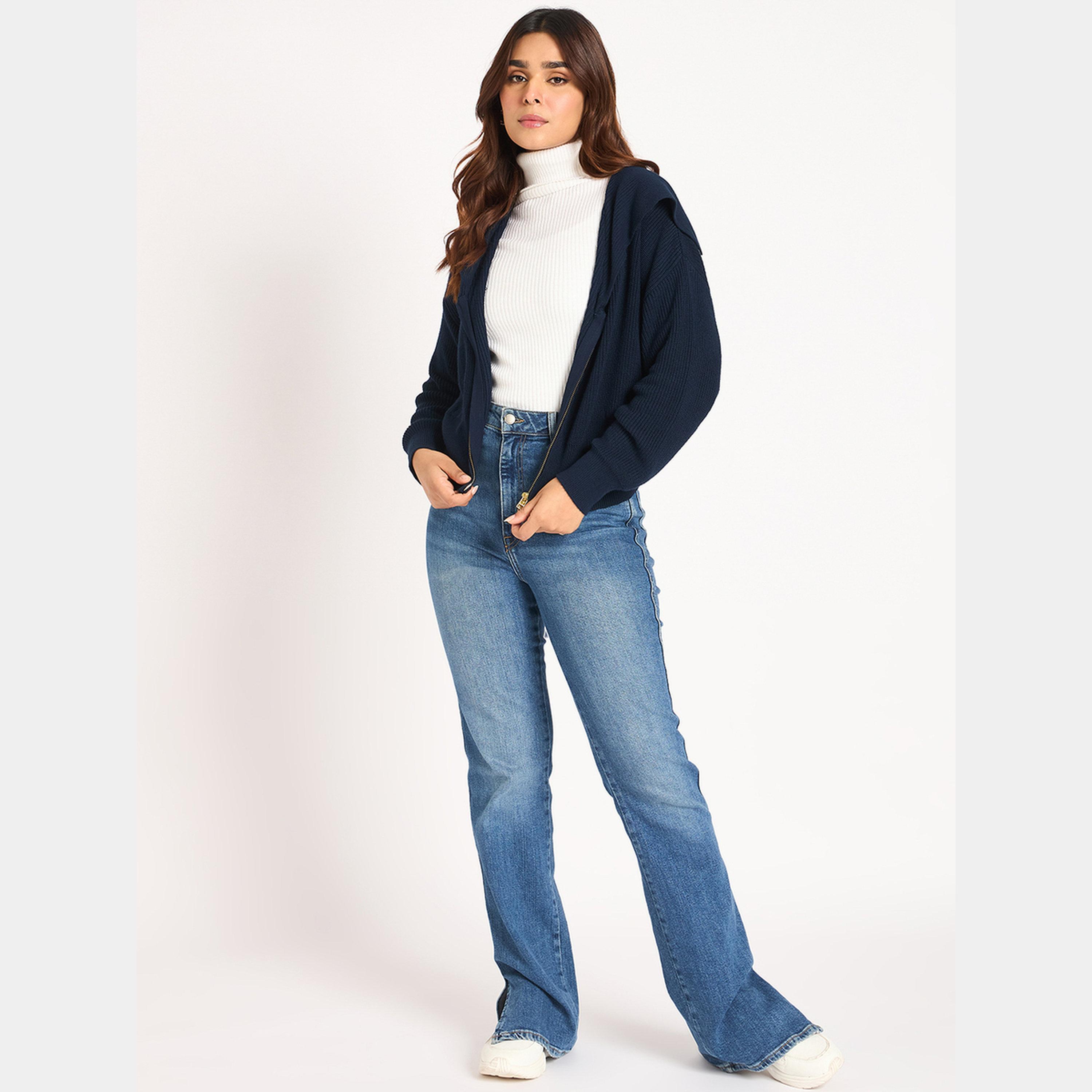 Femmella Blue Crop Zip-Up Jacket-women-clothing-cardigansandjumpers-cardigans-image-2