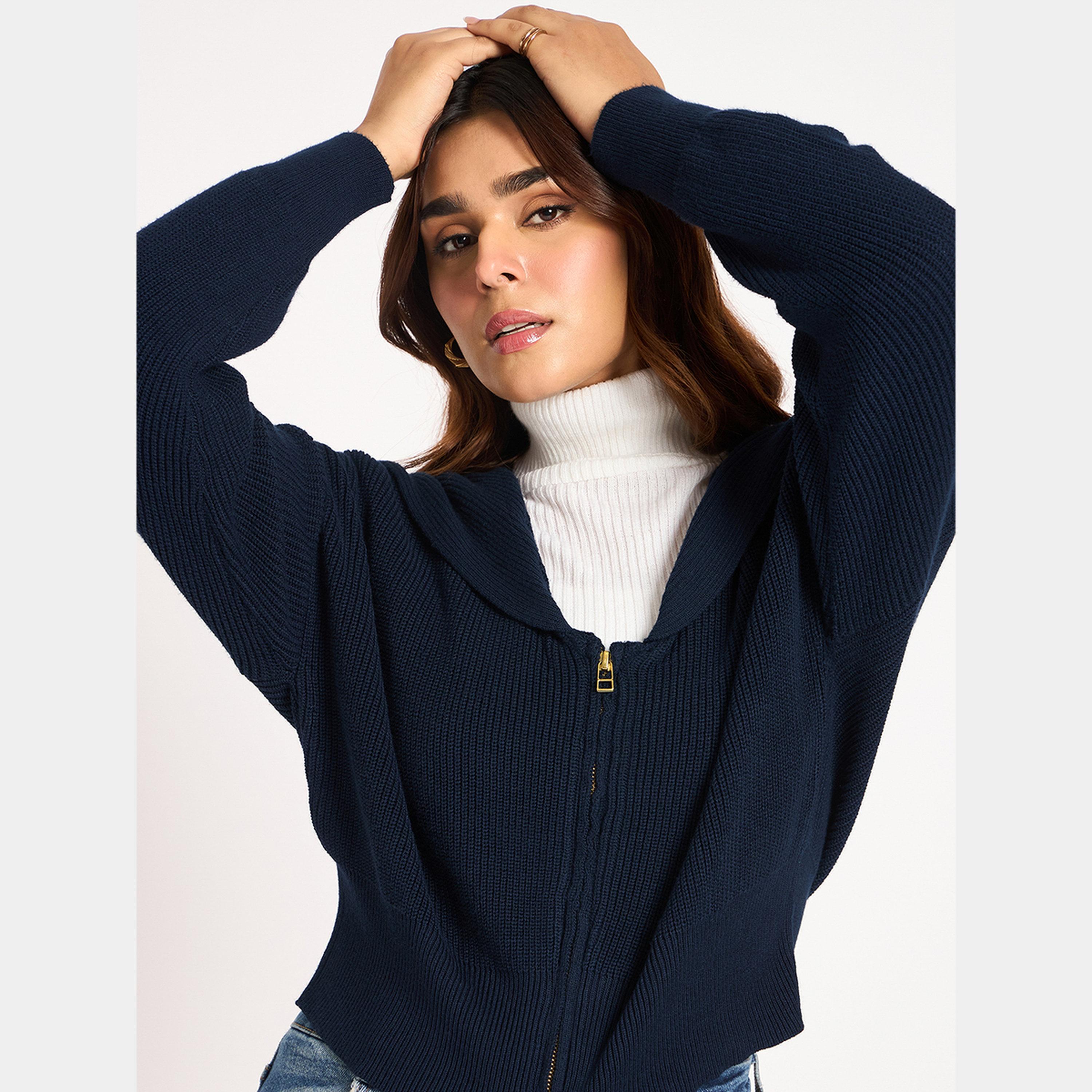 Femmella Blue Crop Zip-Up Jacket-women-clothing-cardigansandjumpers-cardigans-image-4