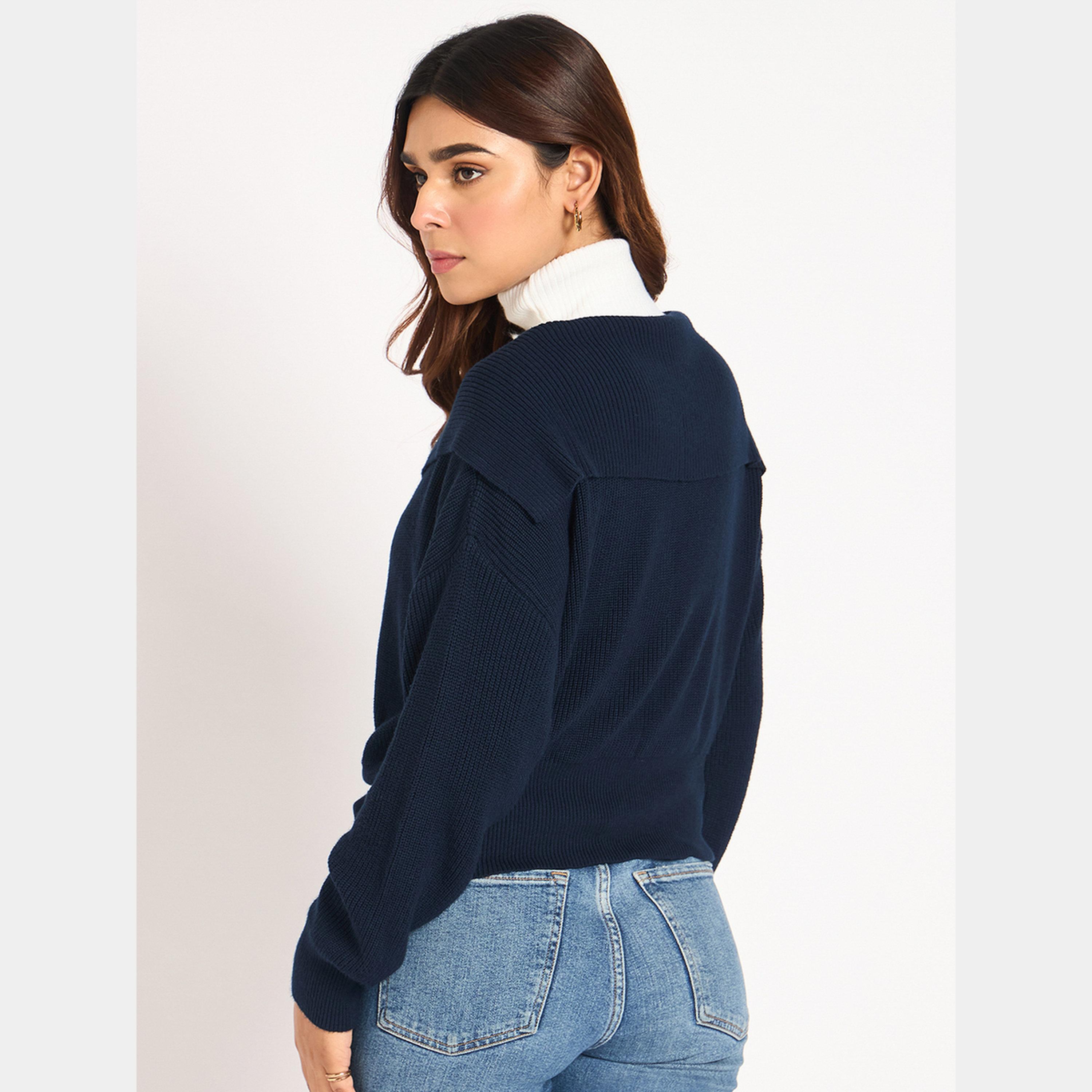 Femmella Blue Crop Zip-Up Jacket-women-clothing-cardigansandjumpers-cardigans-image-5
