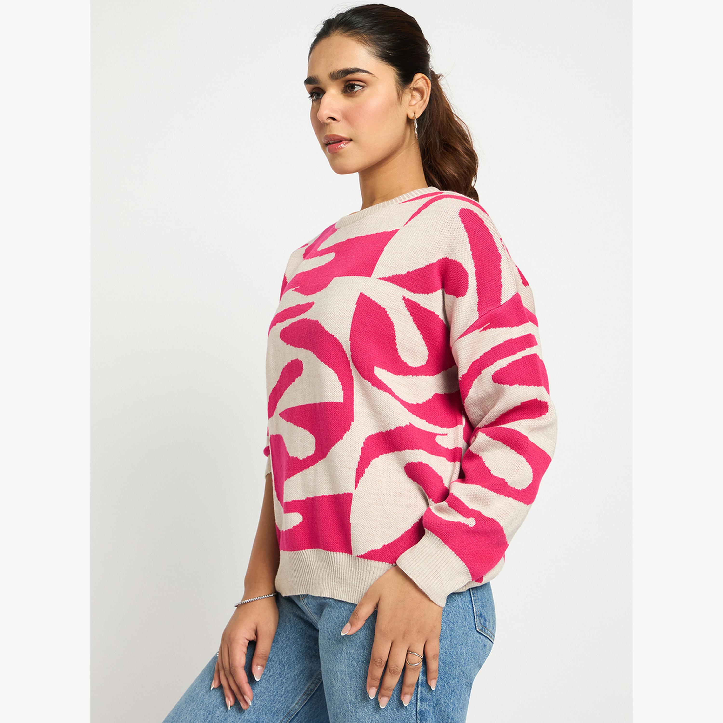 Femmella Women Abstract Print Knit Sweater-women-clothing-cardigansandjumpers-jumpers-image-4