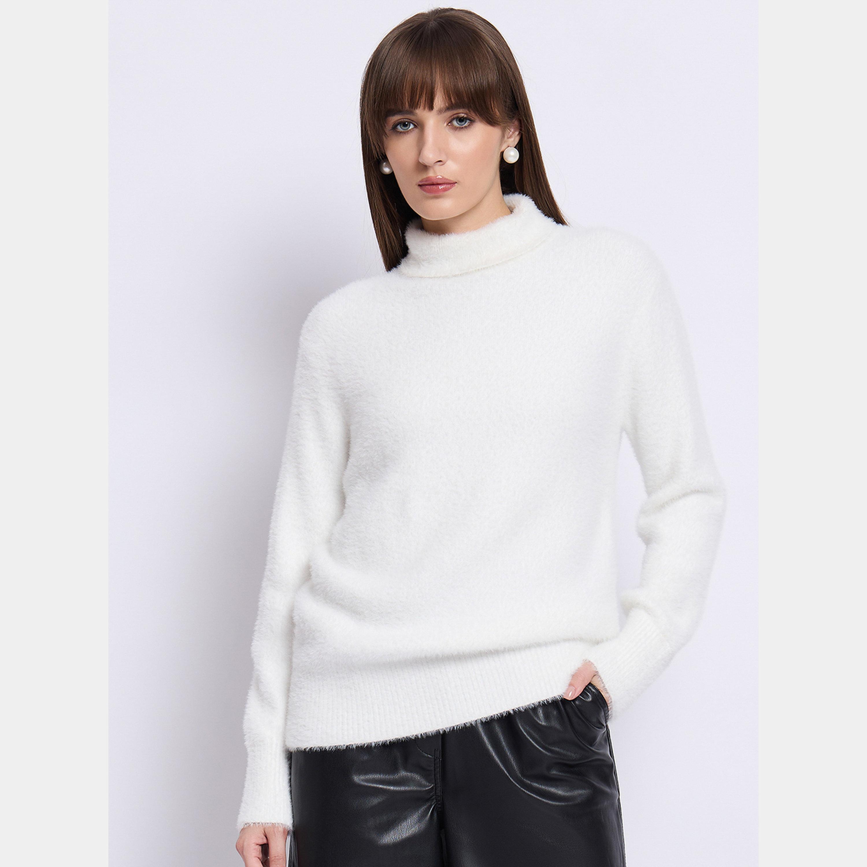 فيميلا - سترة نسائية بيضاء ناعمة ذات رقبة عالية وأكمام طويلة-women-winterwear-cardigansandjumpers-jumpers-image-1