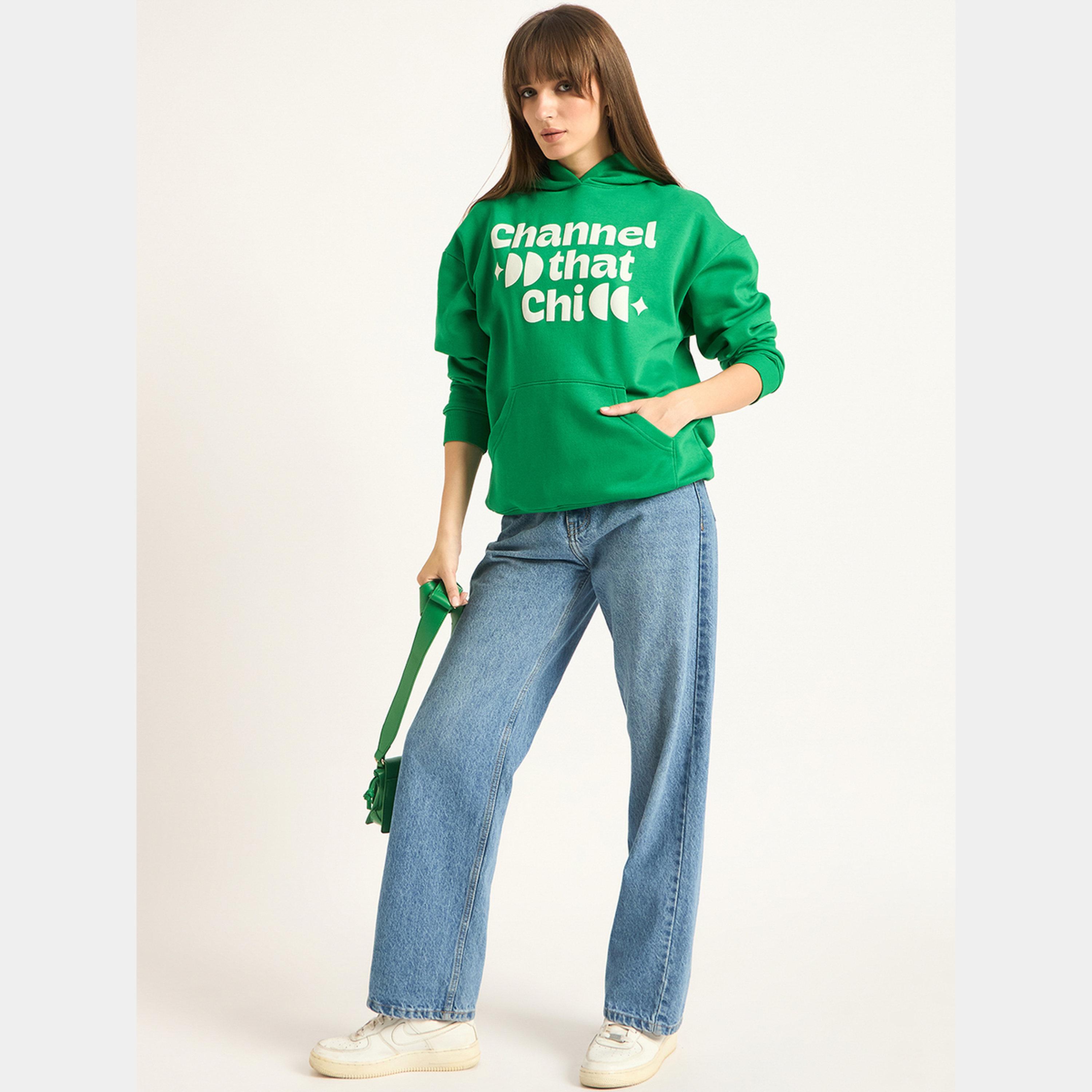 Femmella Green Oversized Hoodie with Front Pocket-women-winterwear-hoodiesandsweatshirts-hoodies-image-2
