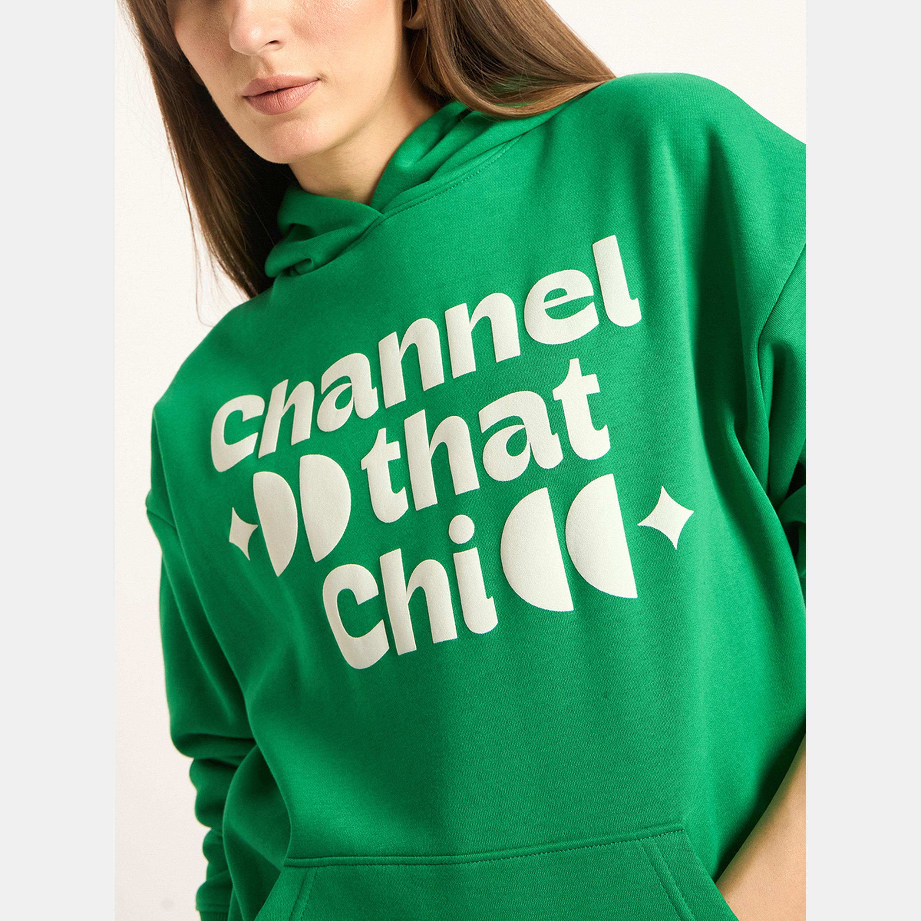 Femmella Green Oversized Hoodie with Front Pocket-women-clothing-hoodiesandsweatshirts-hoodies-image-4