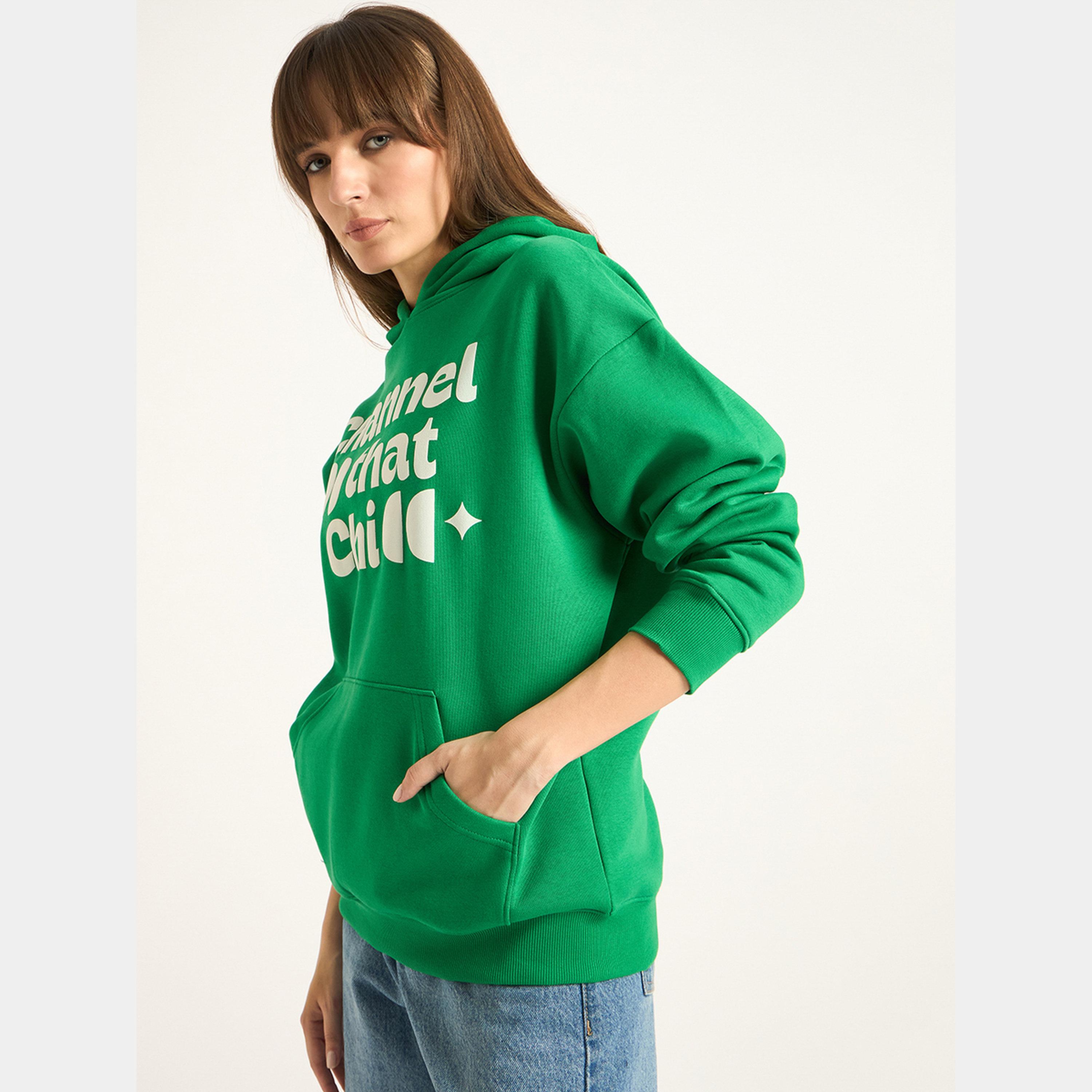 Femmella Green Oversized Hoodie with Front Pocket-women-clothing-hoodiesandsweatshirts-hoodies-image-6