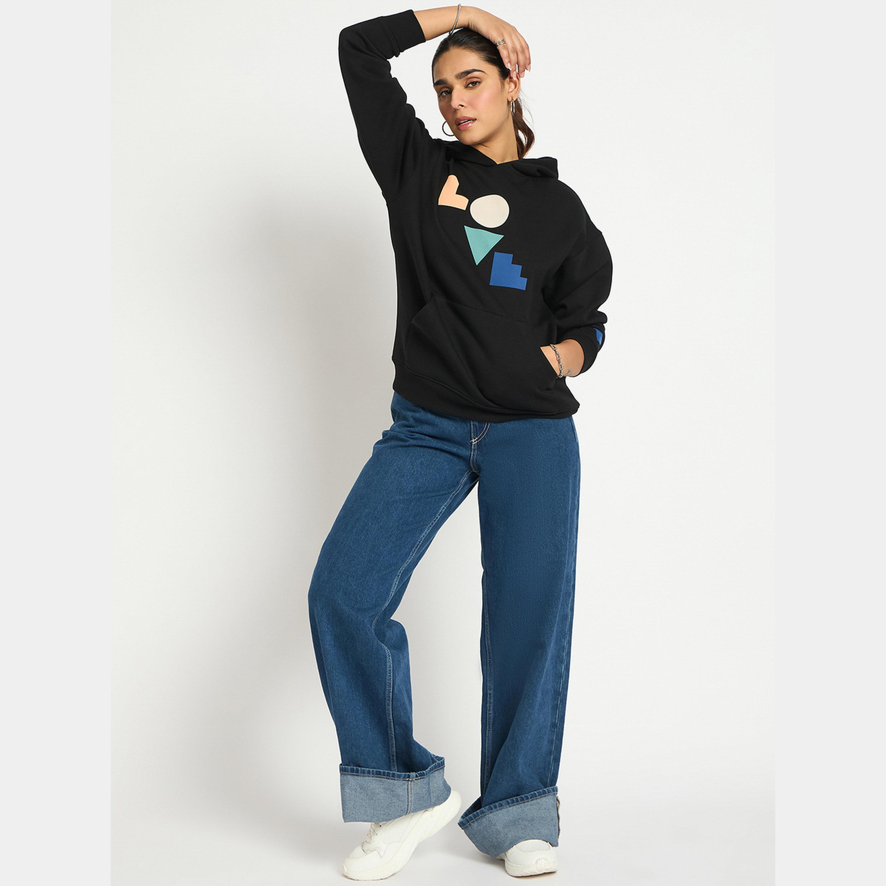 Femmella Black Oversized Graphic Hoodie-women-clothing-hoodiesandsweatshirts-hoodies-image-2