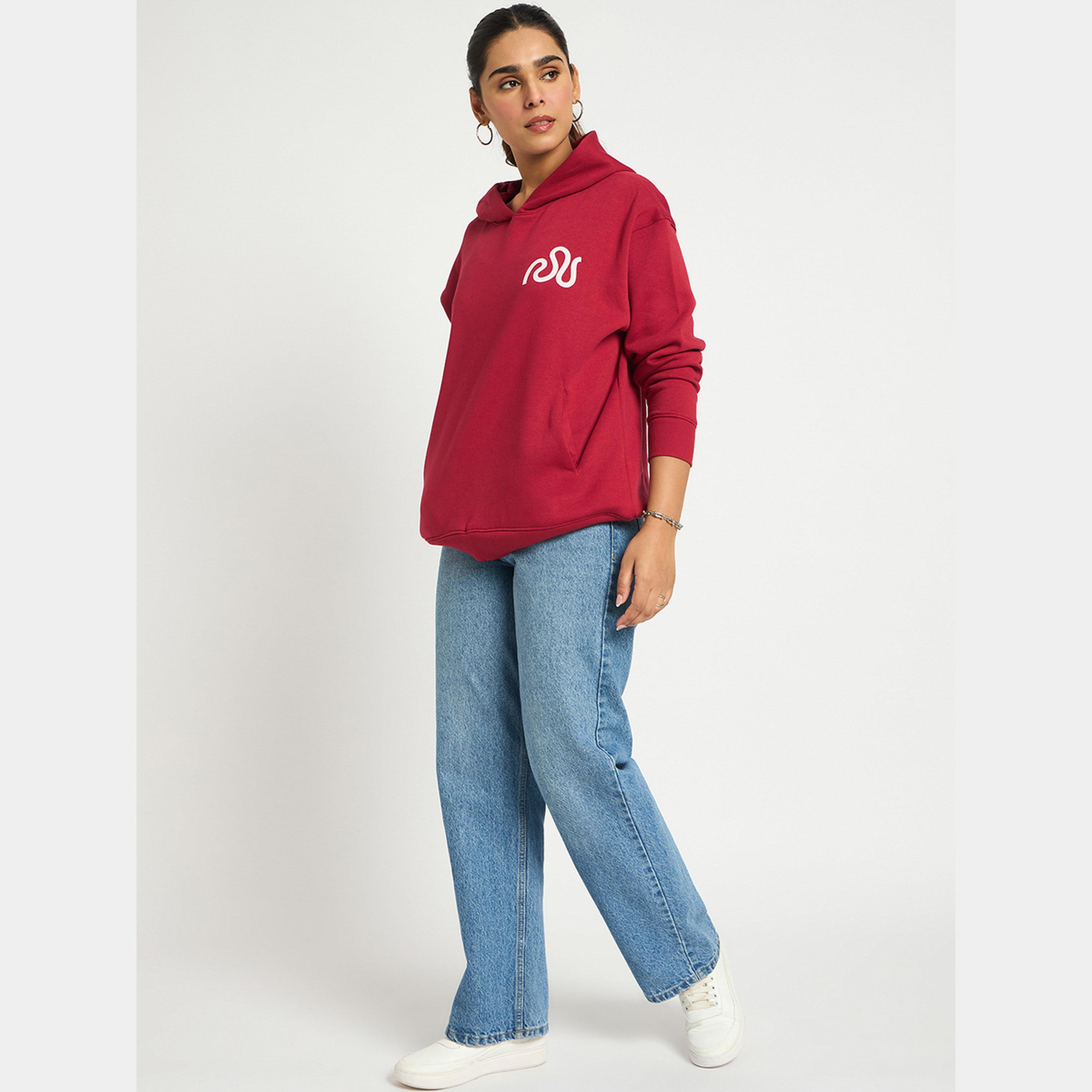 فيميلا - هودي نسائي صوف بغطاء للرأس وأكمام طويلة رسومات غرافيكية-women-clothing-hoodiesandsweatshirts-hoodies-image-2