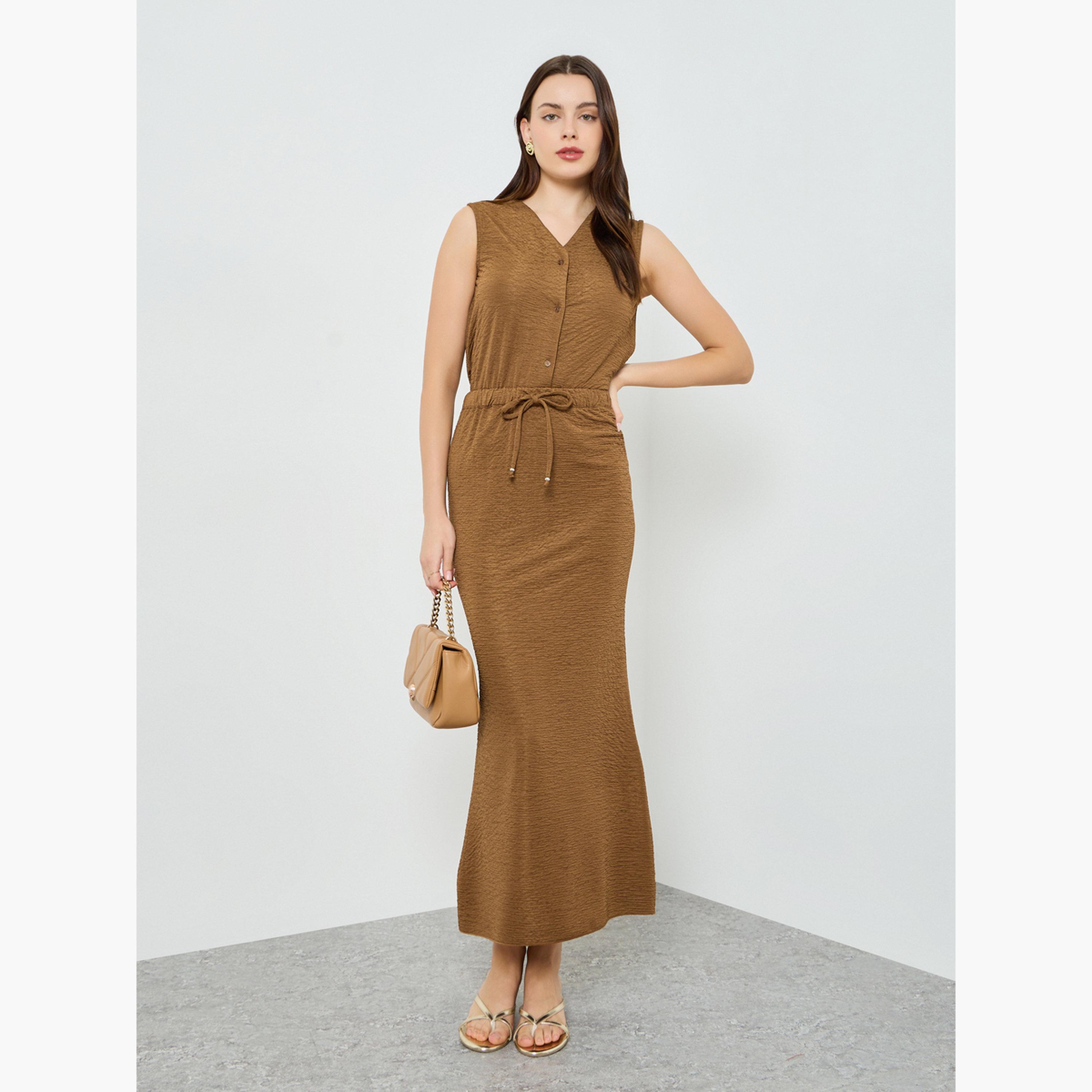 تنورة طويلة بتفاصيل بارزة الملمس وقصة مستقيمة-women-clothing-bottoms-skirts-image-2
