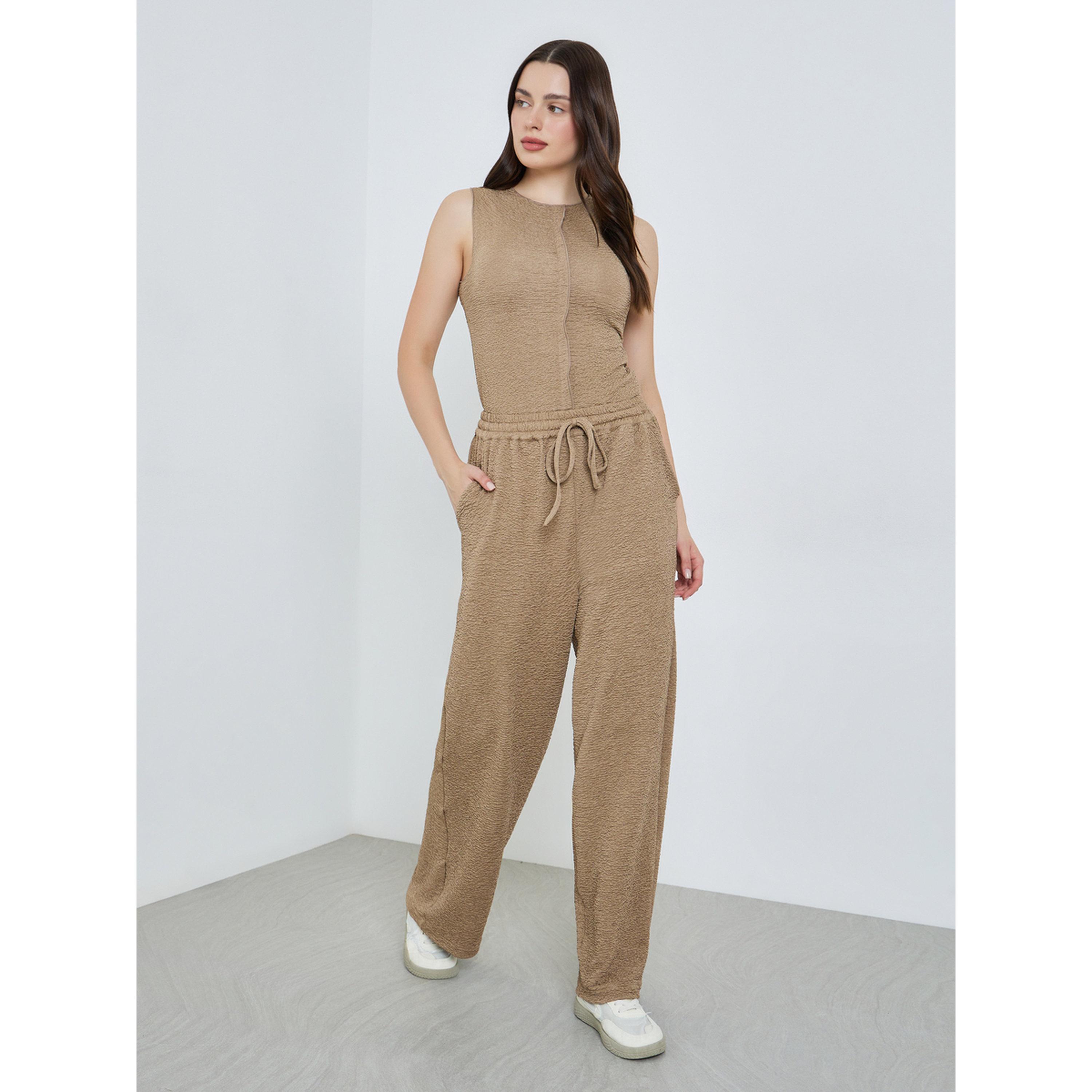بنطال بأرجل واسعة وملمس بارز بيج-women-clothing-bottoms-trousers-image-2