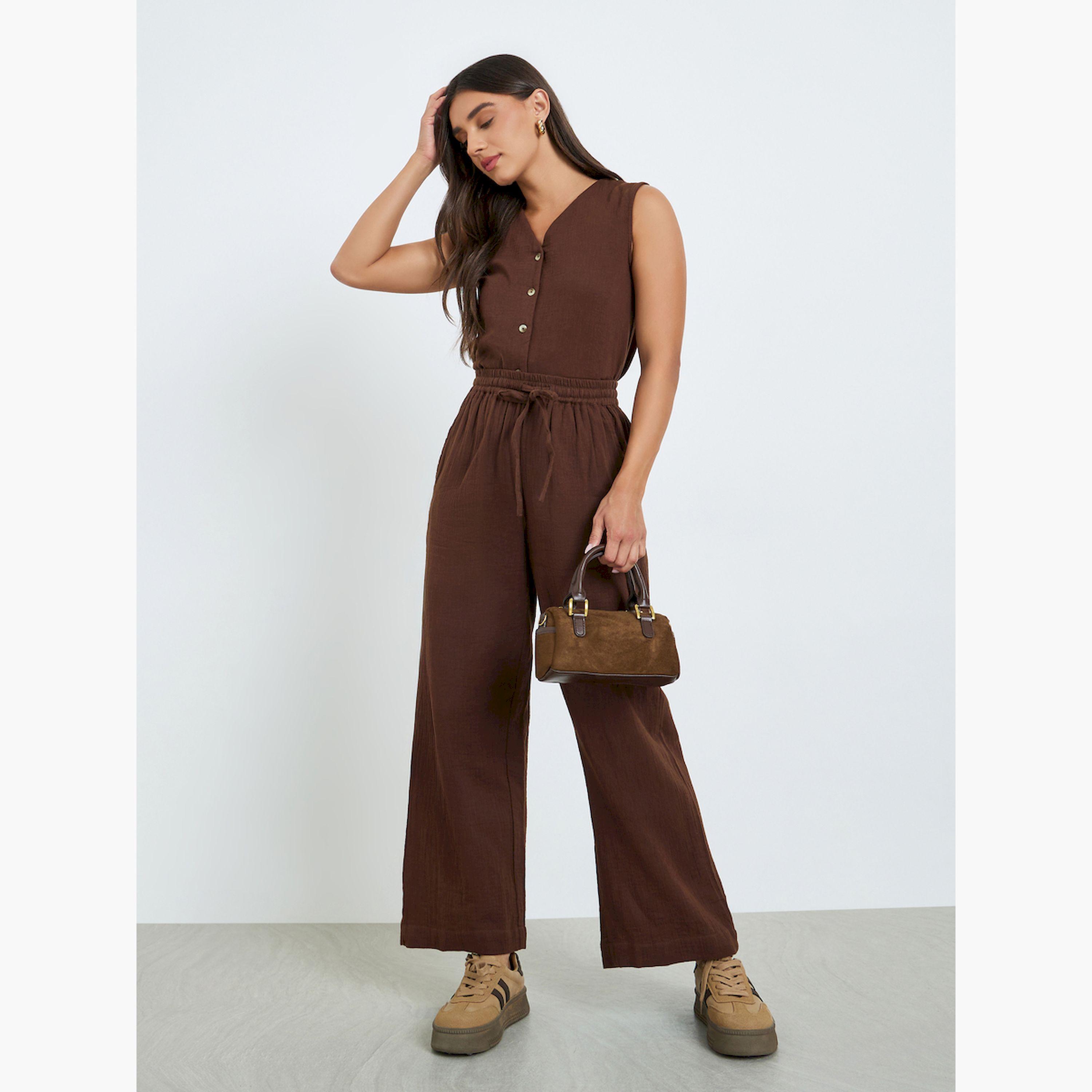 بنطال بأرجل واسعة ورباط-women-clothing-bottoms-trousers-image-2