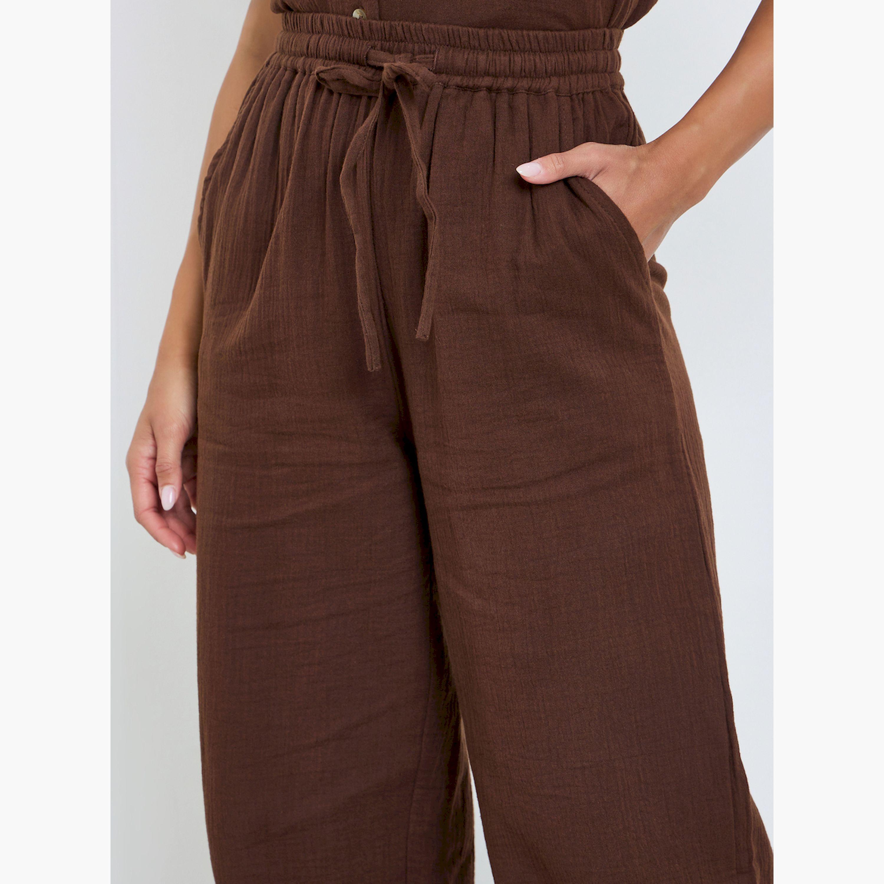 بنطال بأرجل واسعة ورباط-women-clothing-bottoms-trousers-image-3