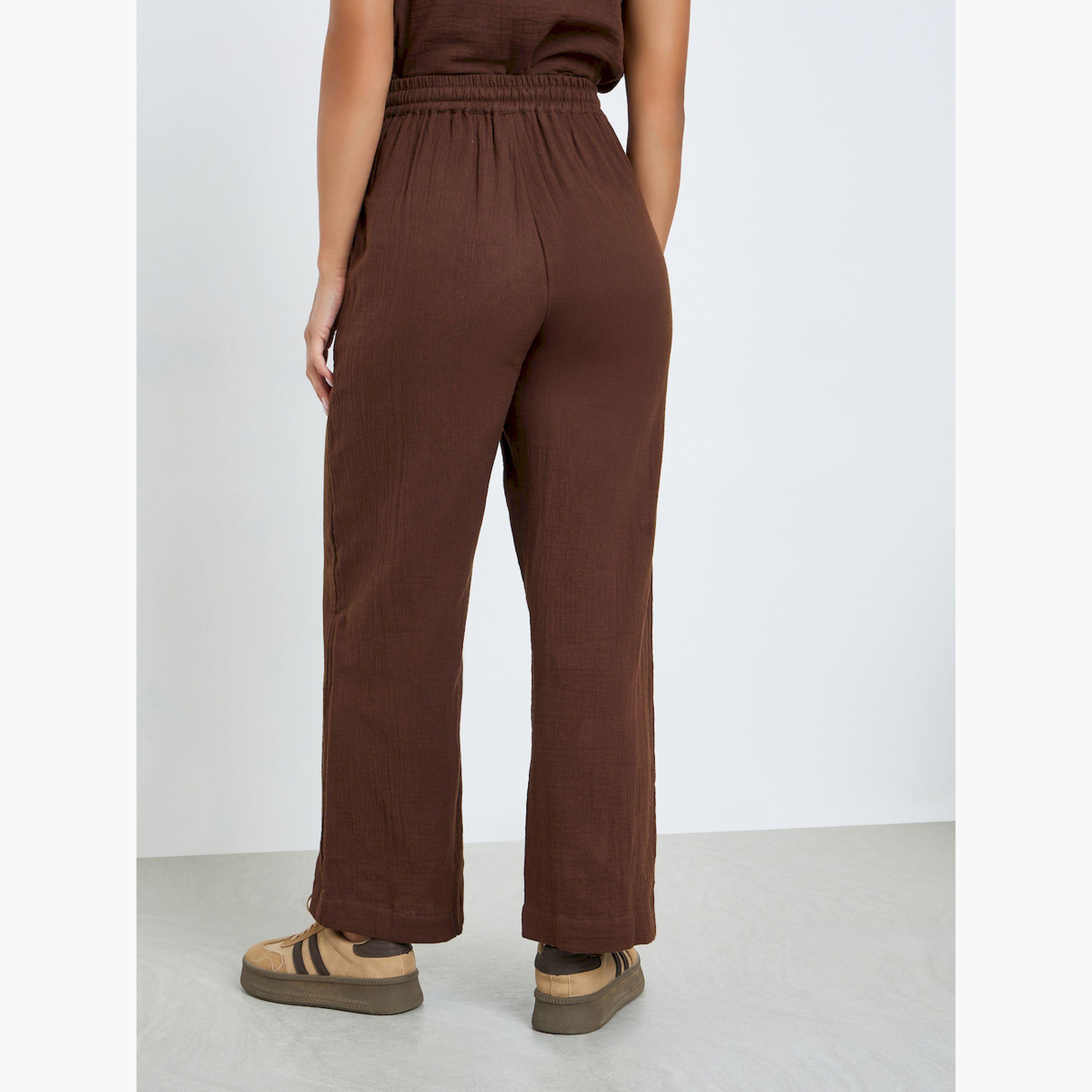 بنطال بأرجل واسعة ورباط-women-clothing-bottoms-trousers-image-4