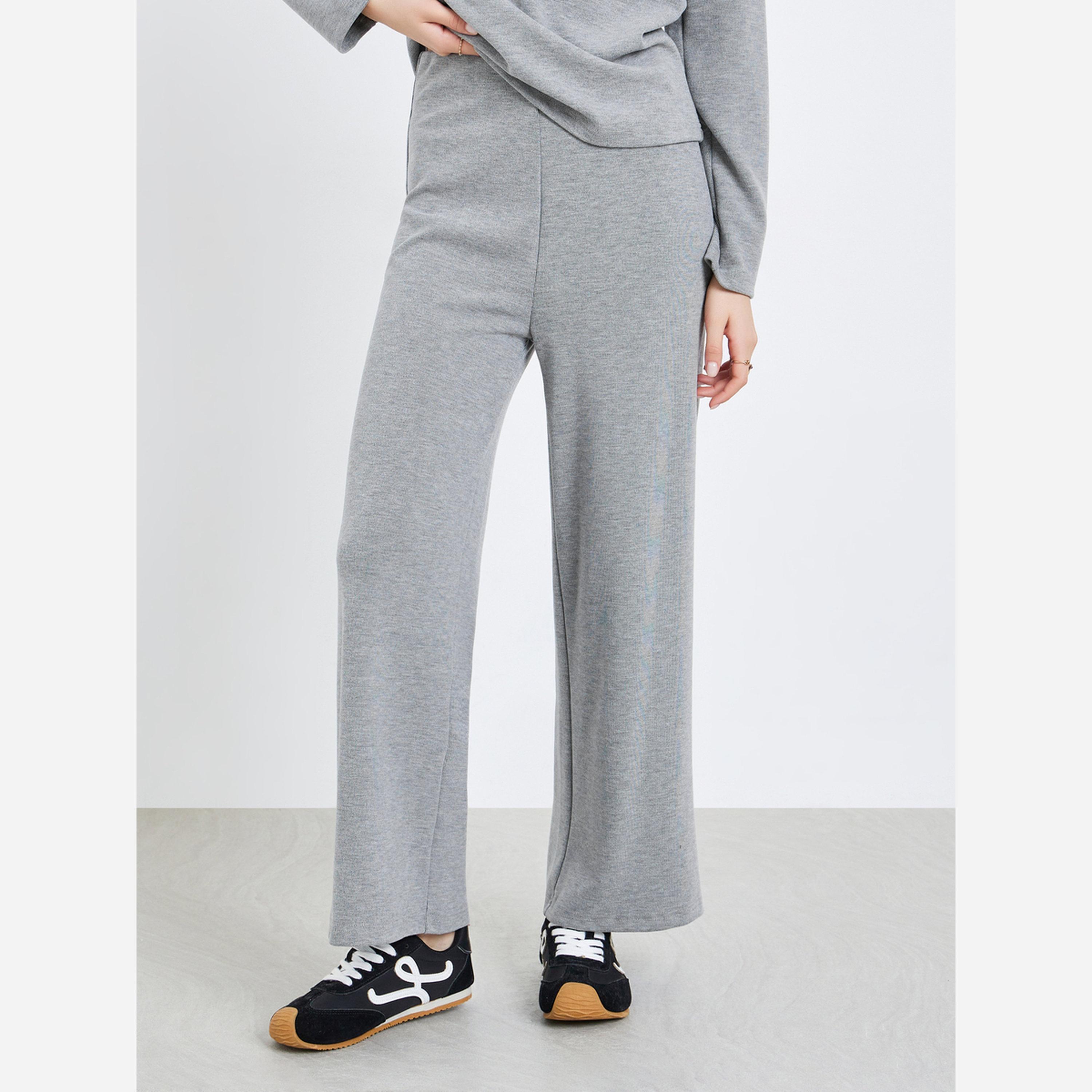 Styli Women Grey Knit Top and Pants Co-Ords-women-clothing-coordsets-image-5