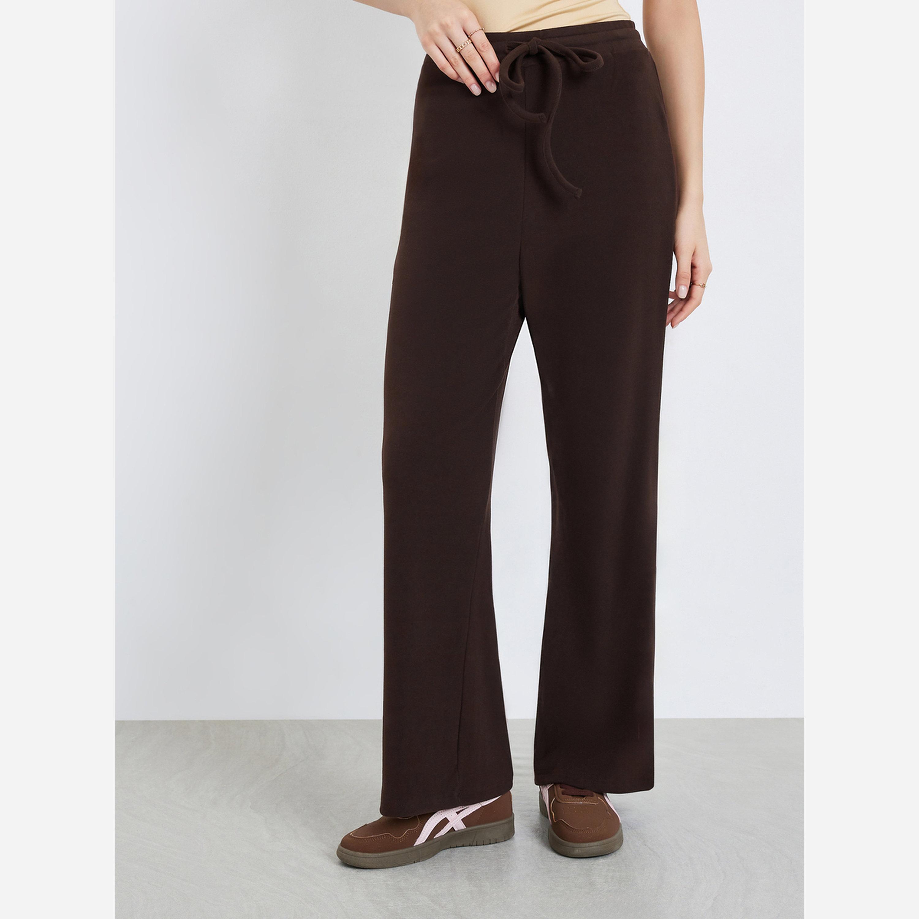 Styli Women Brown Zip-Up Knit Jacket and Pants Co-Ords-women-clothing-coordsets-image-4