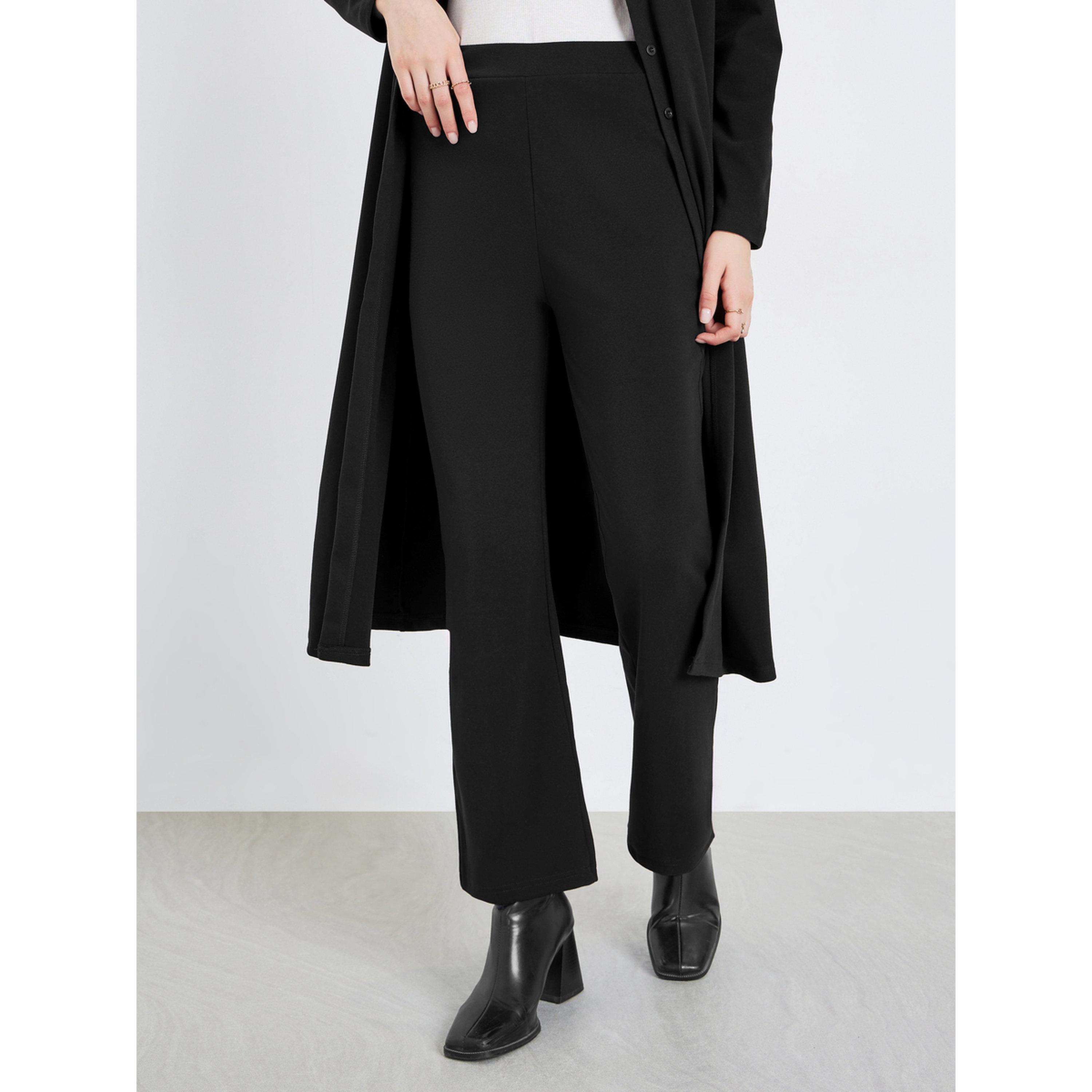 طقم منسق من بنطال وبلوزة ميدي بتفاصيل محبوكة-women-clothing-coordsets-image-4