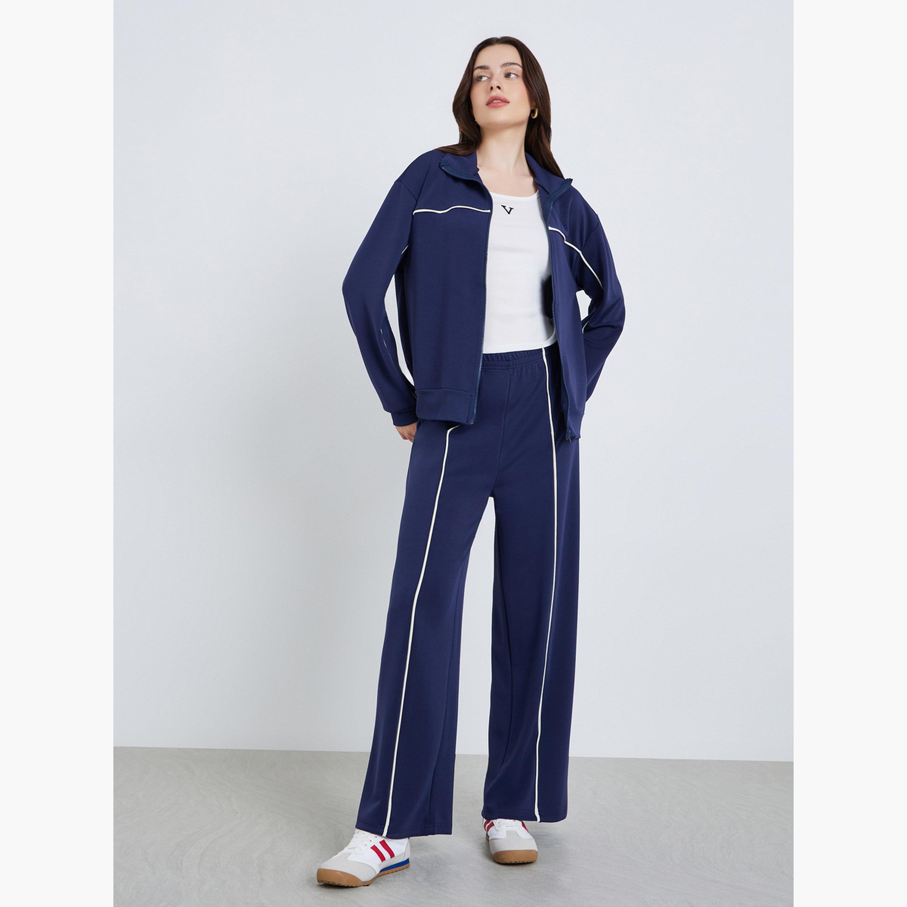 طقم منسق من جاكيت بومبر محبوك وبنطال-women-clothing-coordsets-image-1