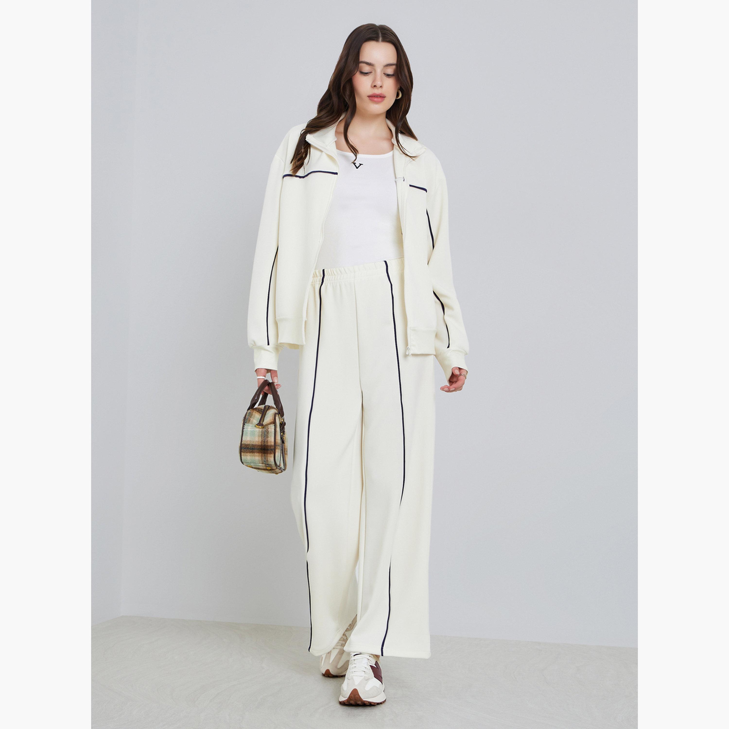 Styli Women Knit Bomber Jacket and Pants Co-Ords-women-clothing-coordsets-image-1