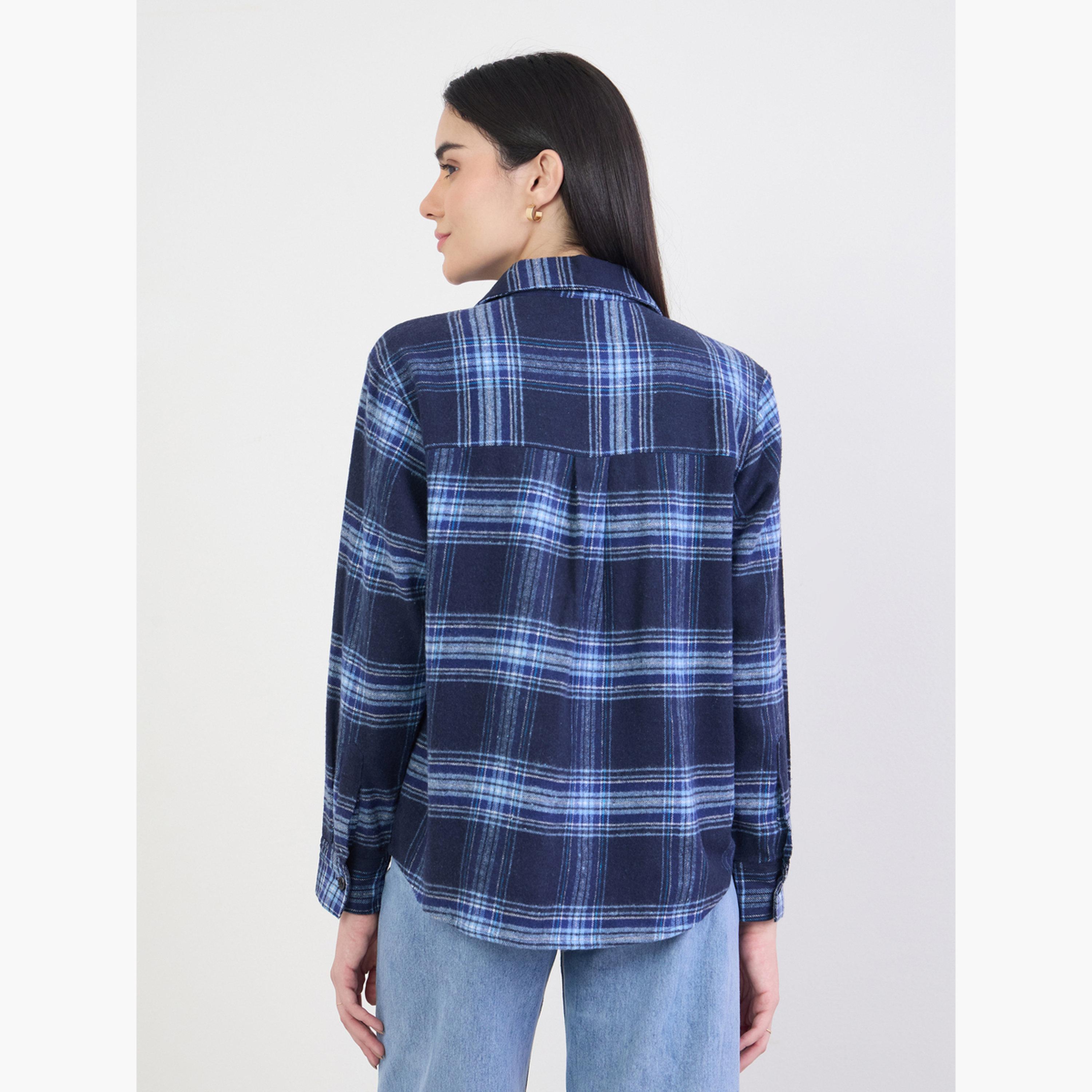 قميص فلانيل كاروهات قطن 100%-women-clothing-shirtsandblouses-shirts-image-5