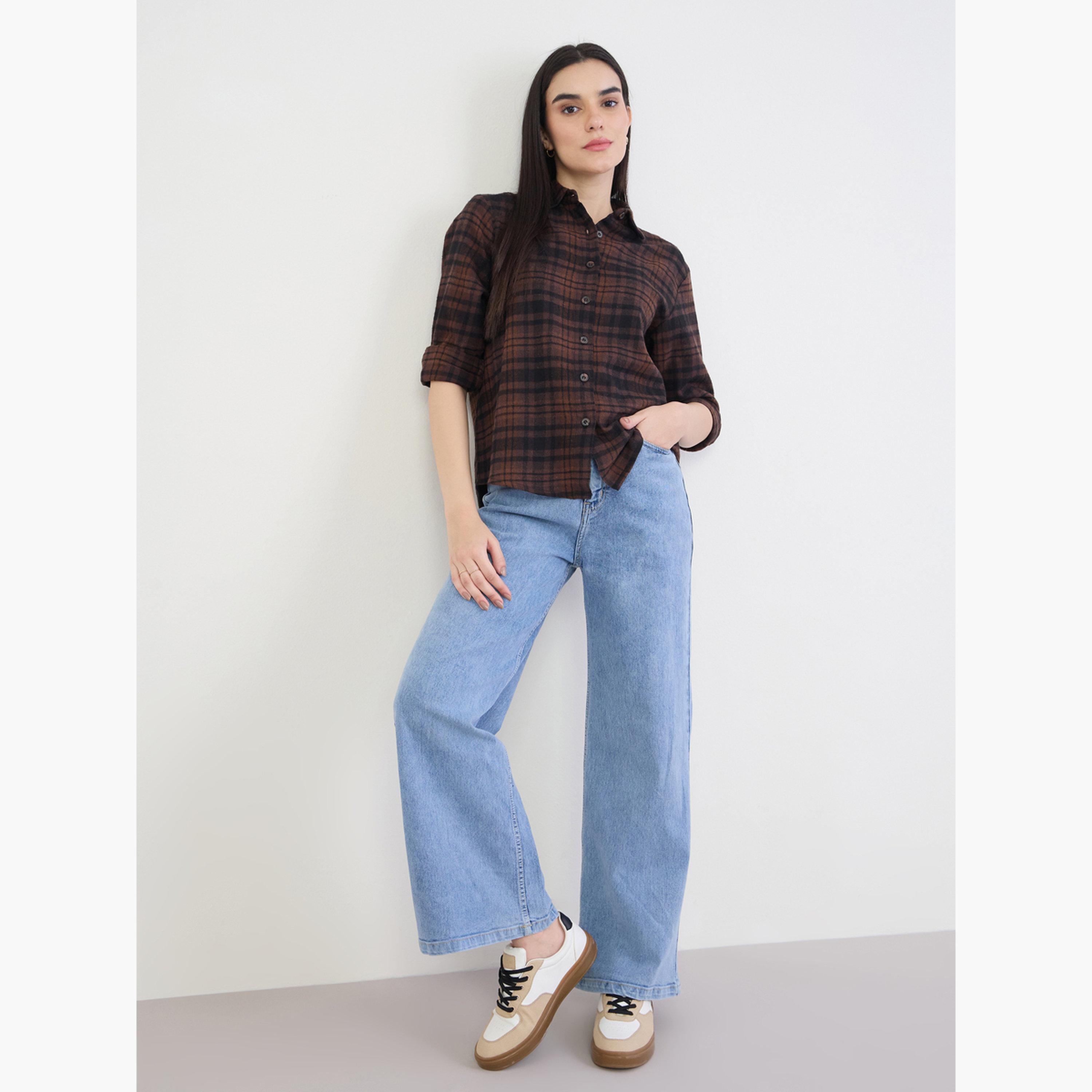 قميص فلانيل كاروهات قطن 100%-women-clothing-shirtsandblouses-shirts-image-2