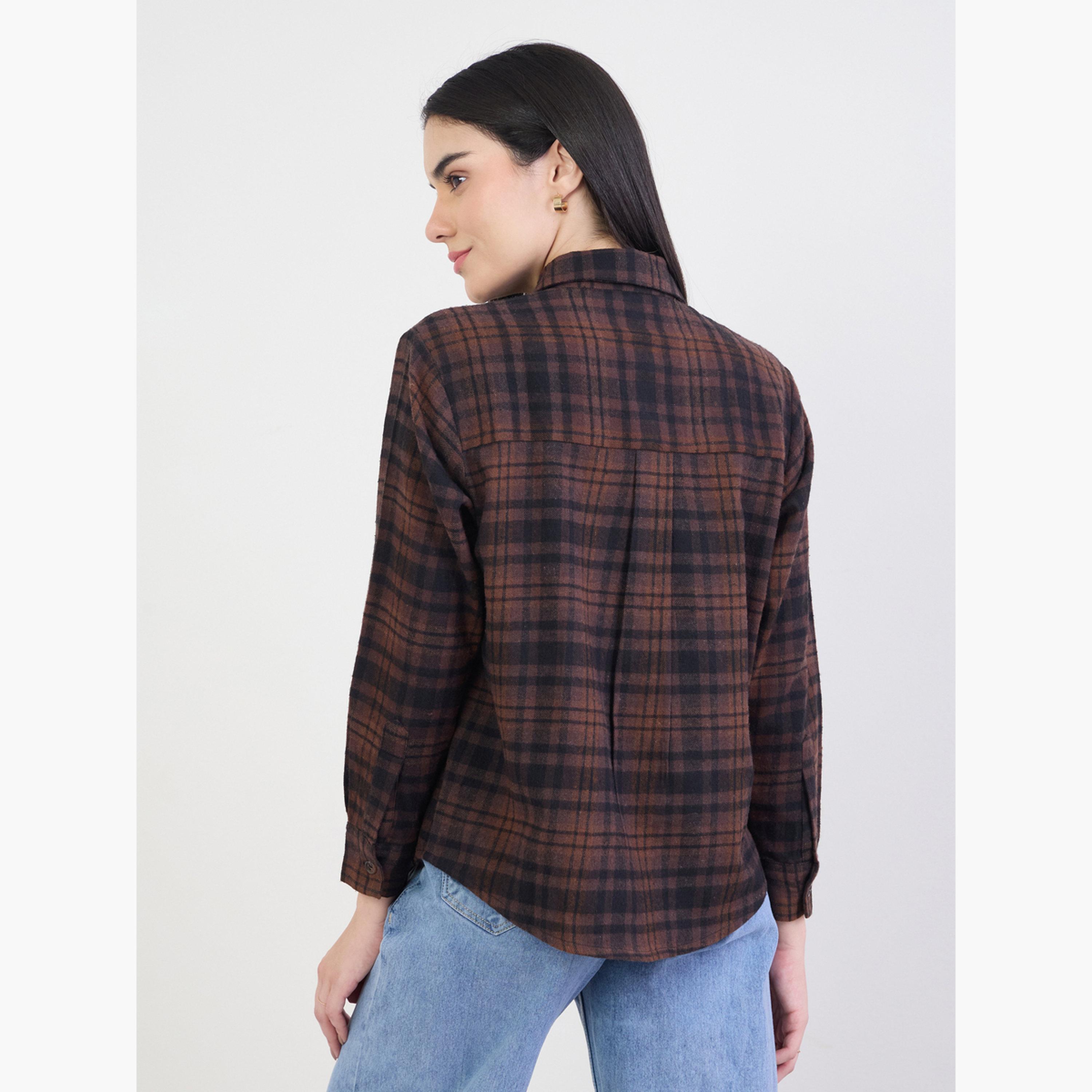 قميص فلانيل كاروهات قطن 100%-women-clothing-shirtsandblouses-shirts-image-4