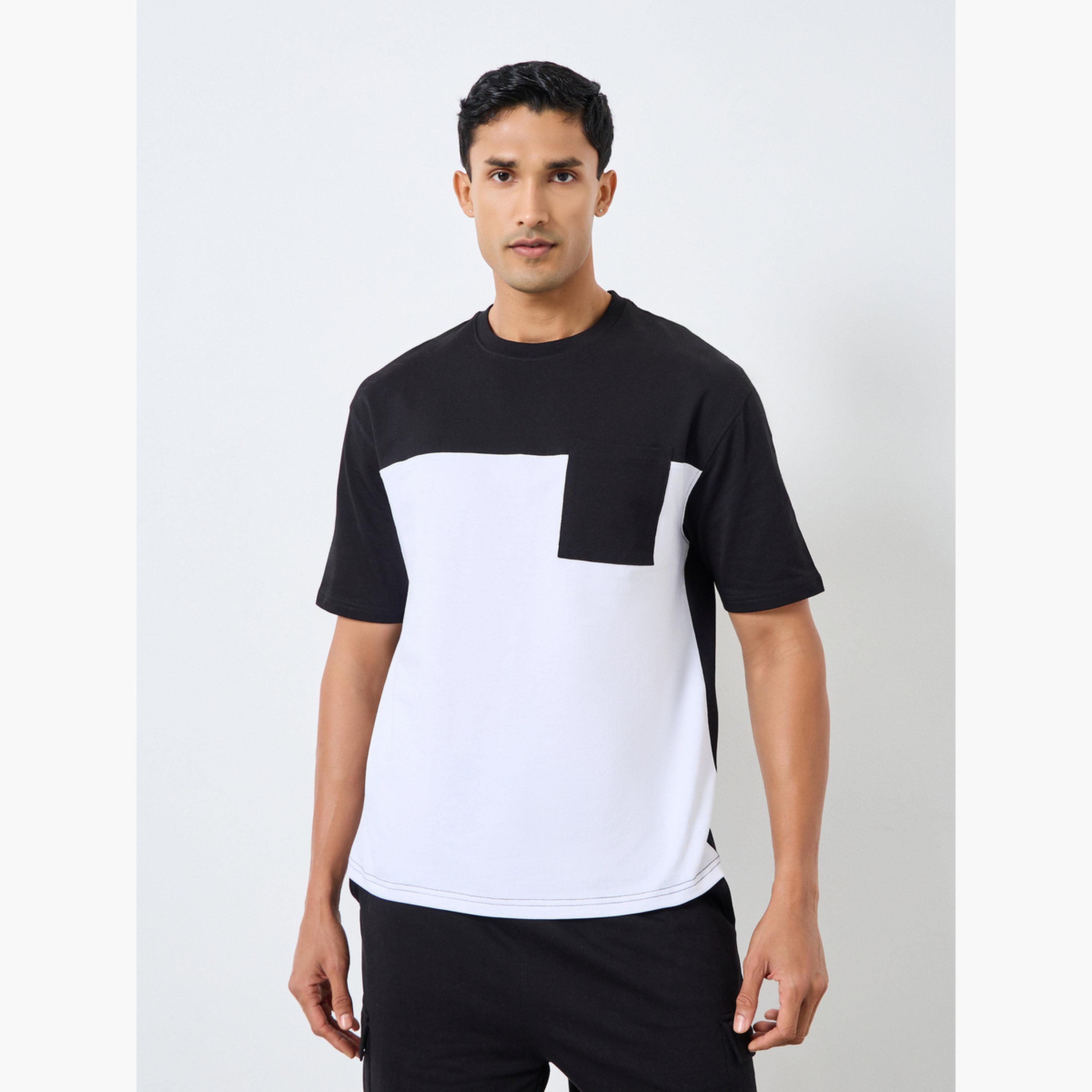 Styli Men Color Block T-Shirt and Shorts Co-Ords-men-clothing-coordsets-image-2